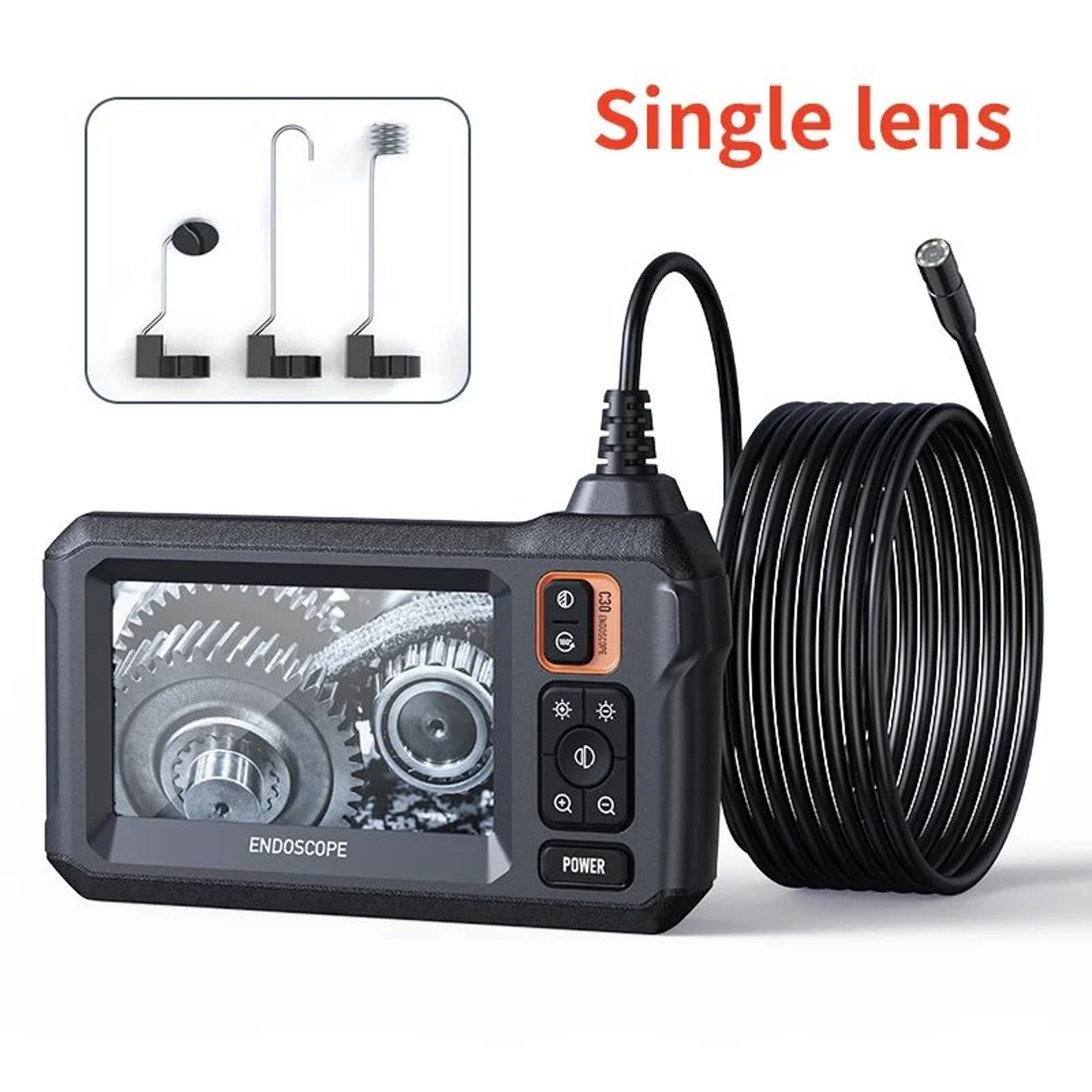 Industrial Endoscope Camera IPS Screen Borescope IP67 Waterproof 8 LED Inspection Scope For Pipe Au 7