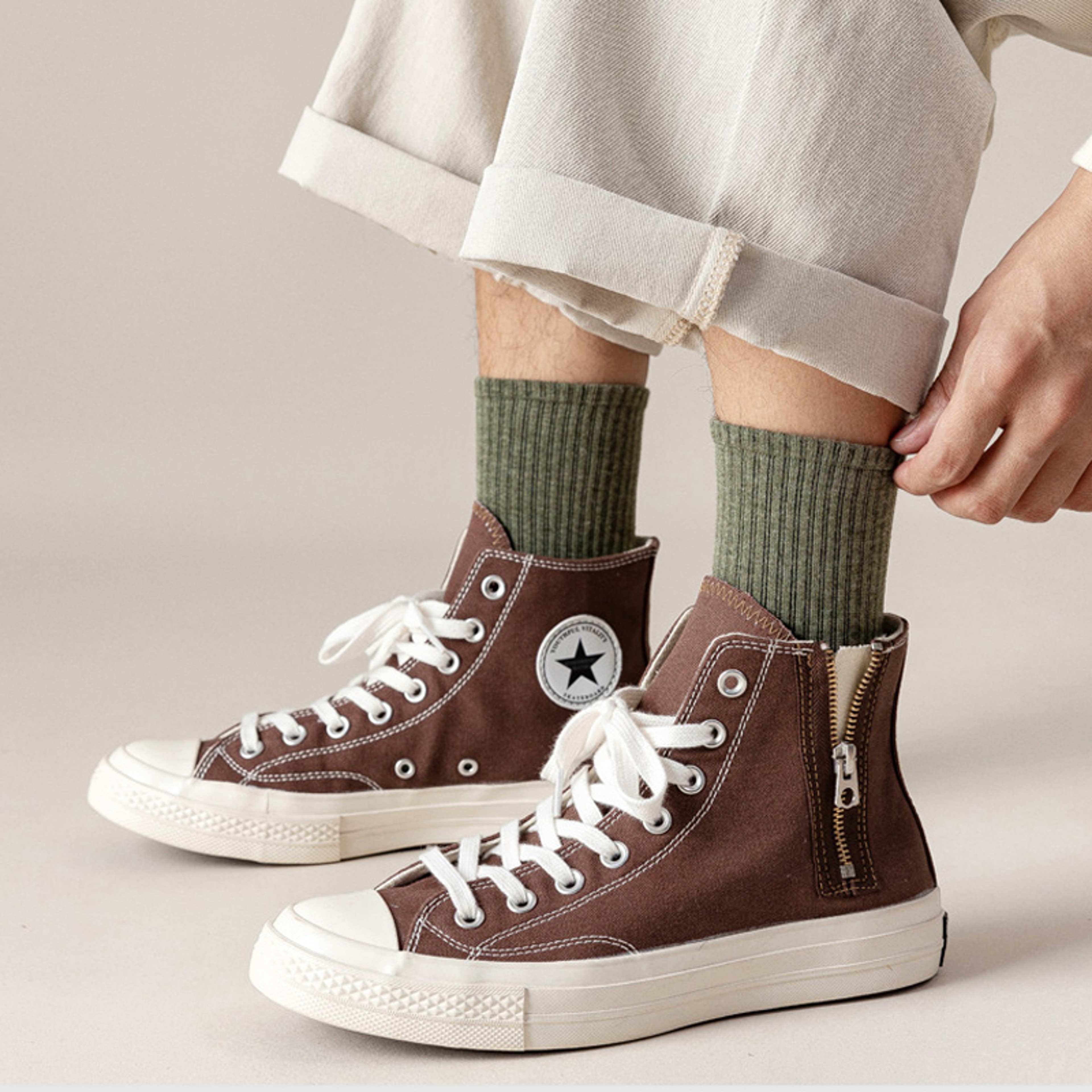 Breathable Cotton Long Socks For Men Business Dress Socks Soft  Colorful For Spring Summer 0