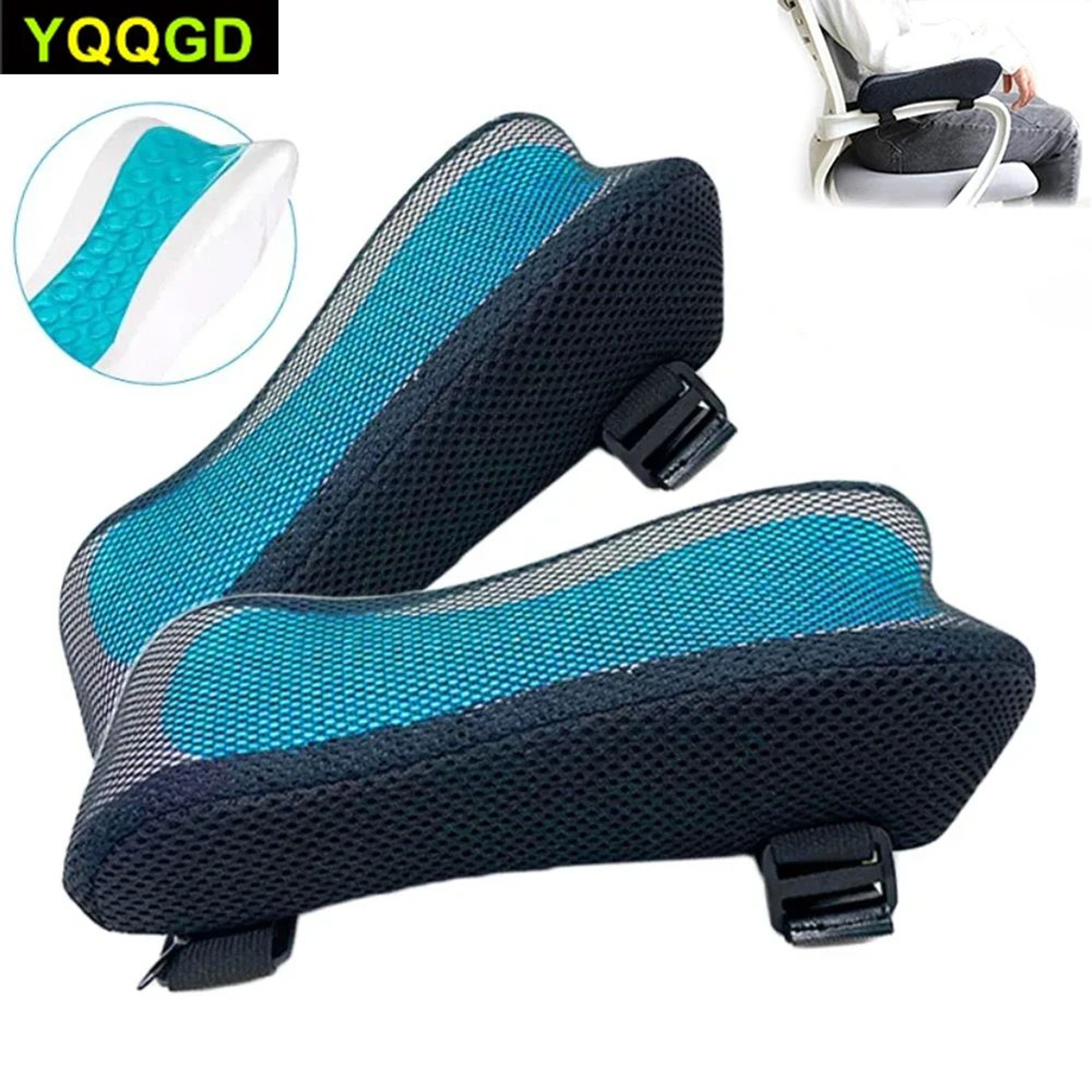 Office Chair Armrest Pad Elbow Pillow Memory Foam Cooling Gel Support Cushion For Gaming Chair Home 0