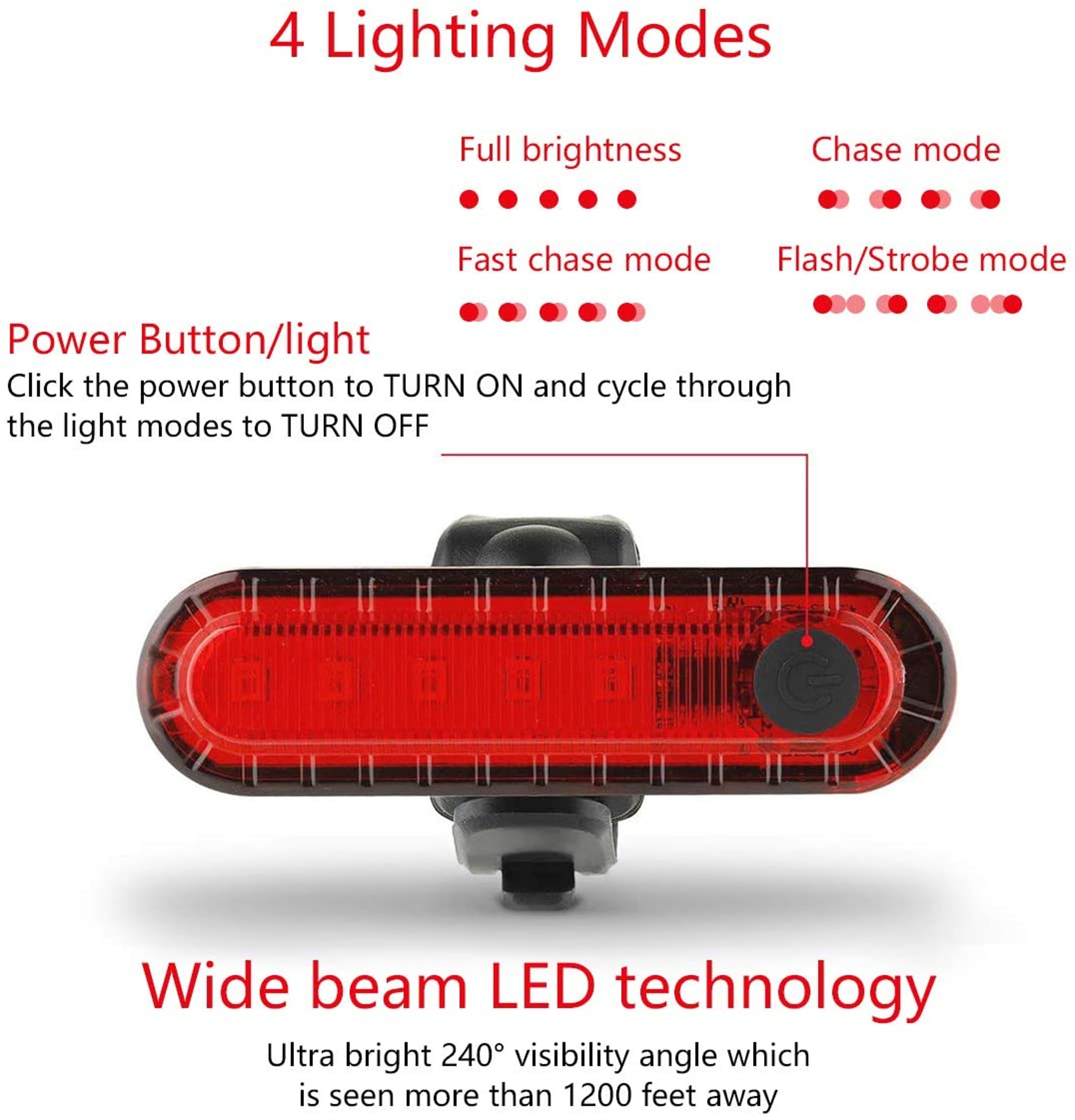 Ultra Bright USB Rechargeable Rear Bike Tail Light Red LED Safety Taillight For Easy Bicycle Instal 4