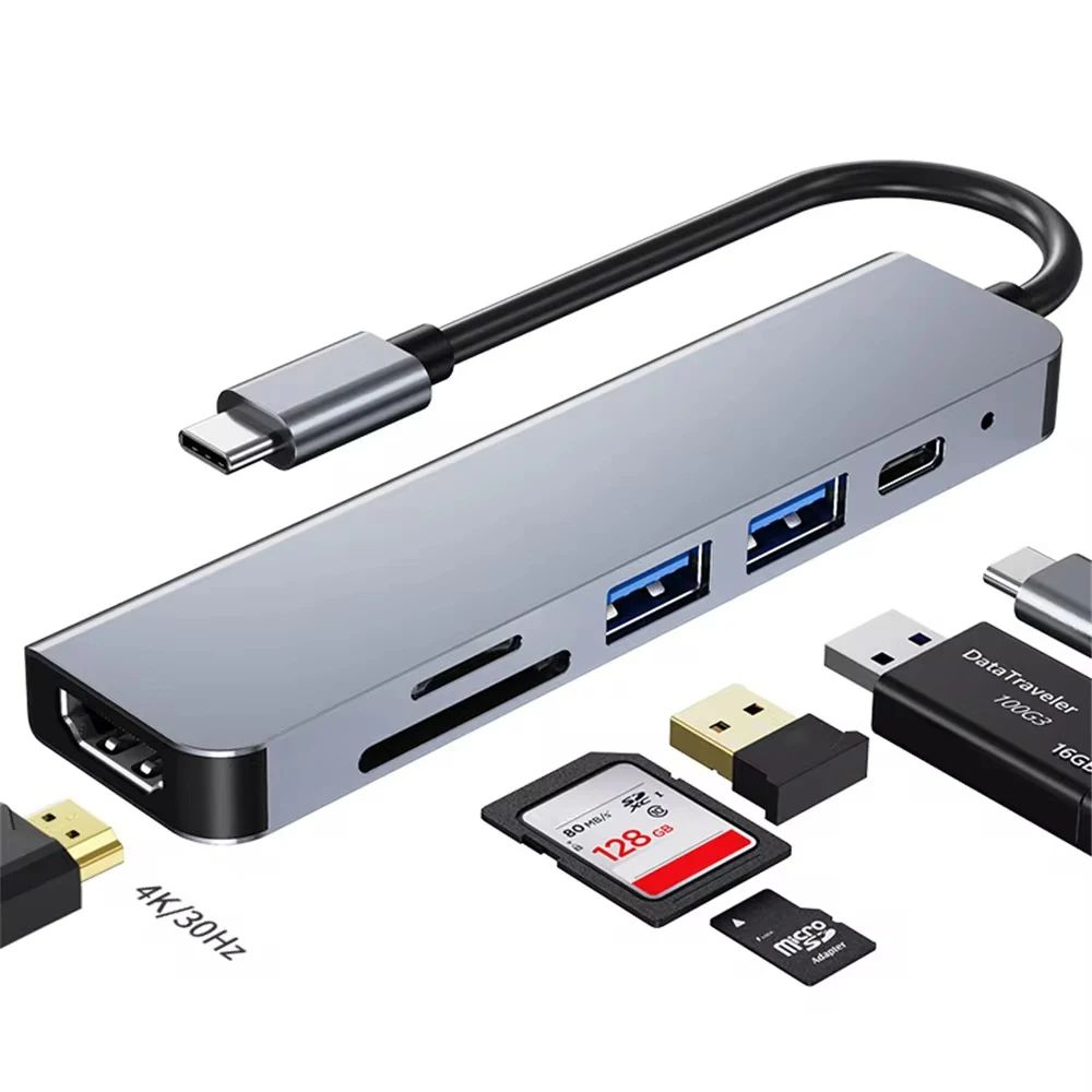 6in1 USB C Hub With 4K HDMI 87W PD Charging USB 30 Ports  TypeC Dock For MacBook Pro Nintendo Switc 0