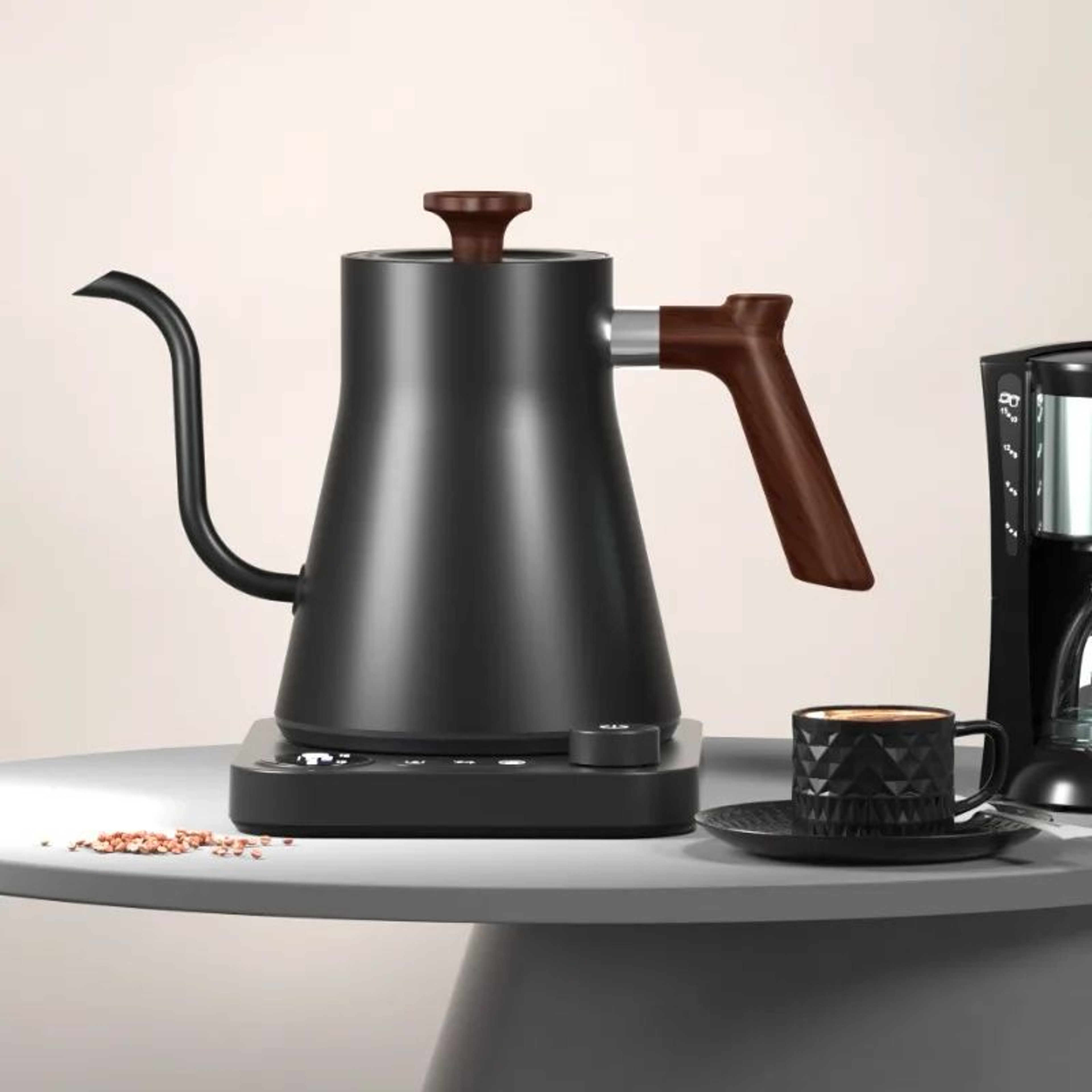 Smart Constant Temp Gooseneck Electric Kettle Hand Brew Coffee Milk Powder  Tea Pot With Timer 0