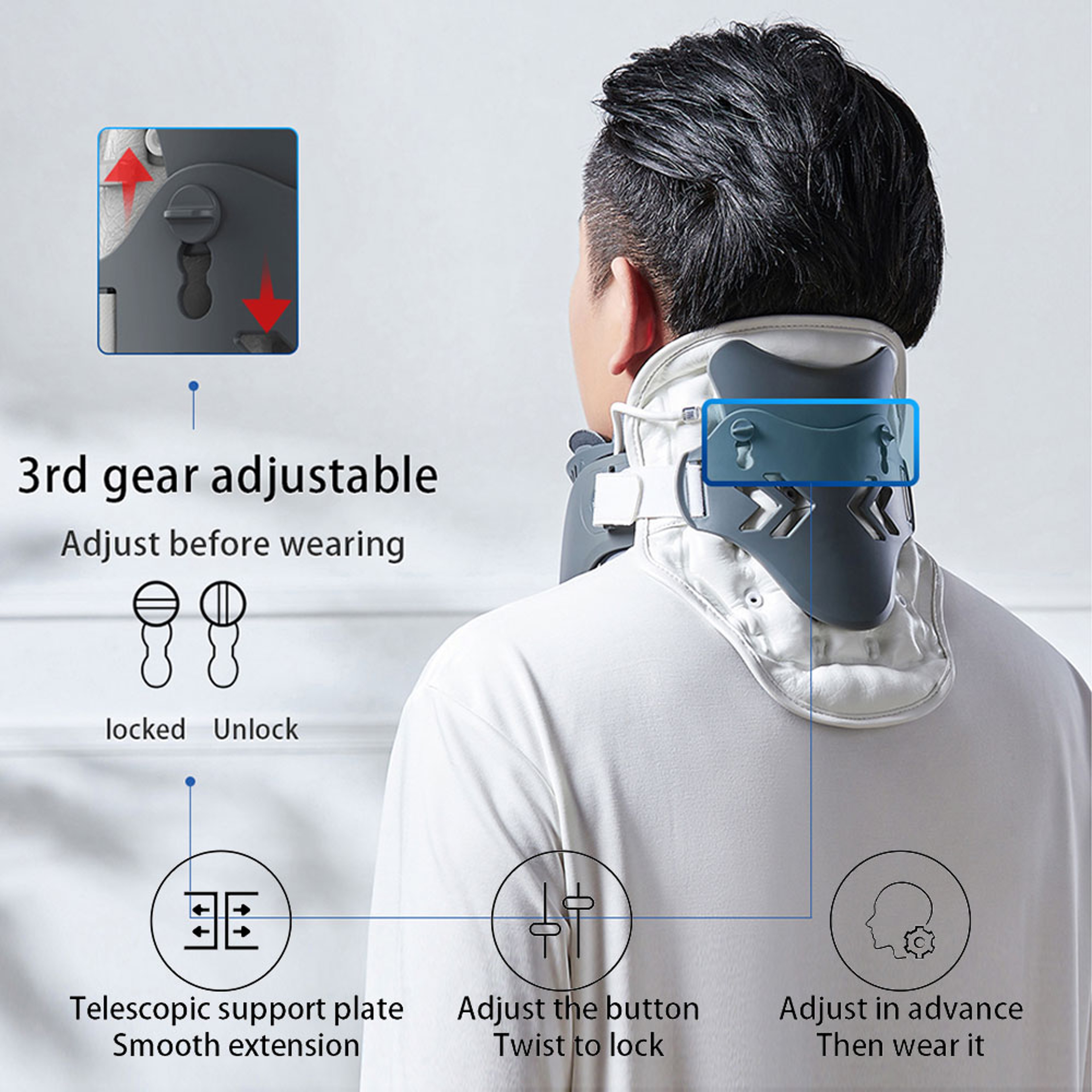 Neck Care Cervical Collar Vertebra Stretch Inflatable Traction Device 4