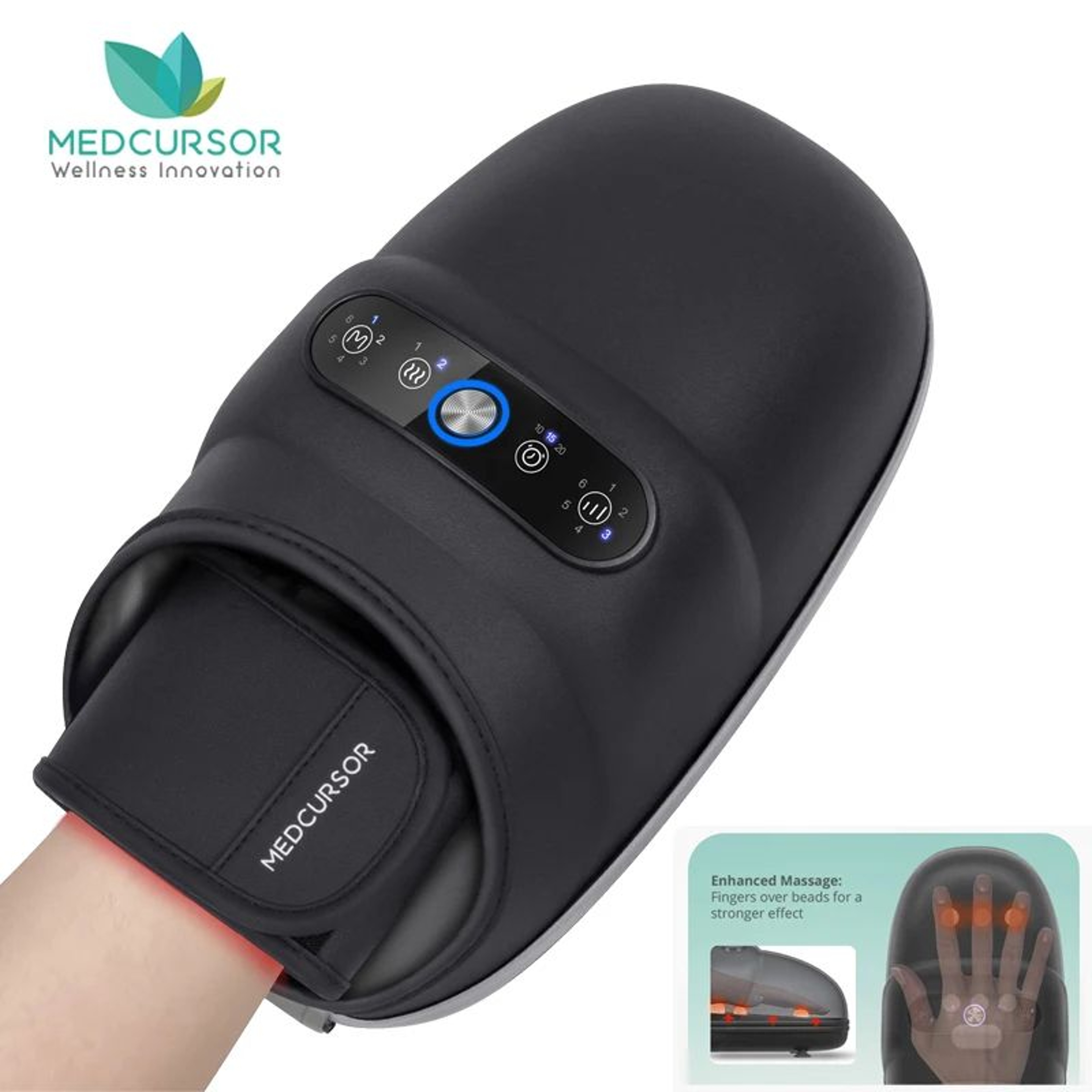 Wireless Electric Hand Massager With Air Compression Heat Therapy Palm Acupoint Massager For Arthri 0