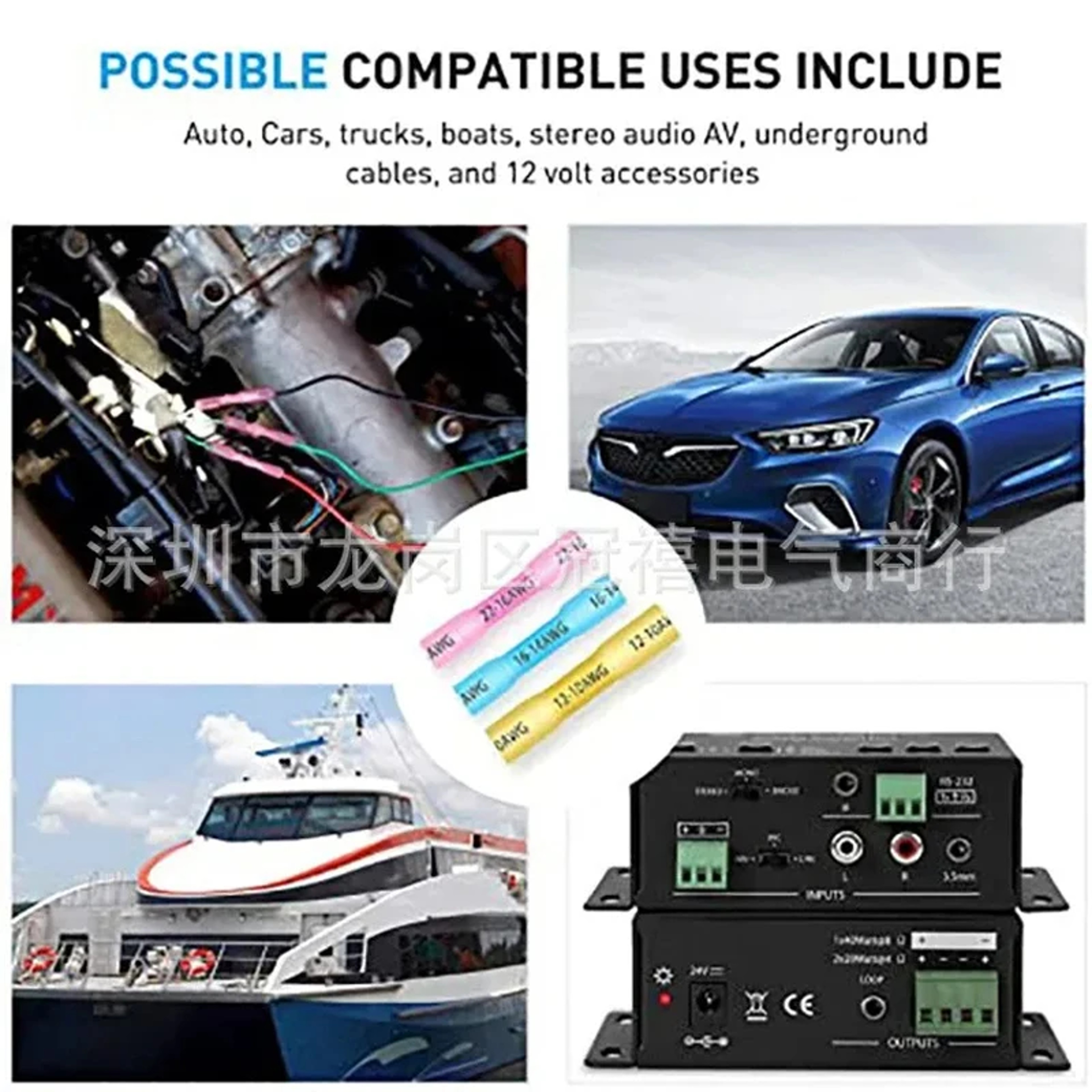 Waterproof Heat Shrink Butt Wire Connectors AWG Automotive Electrical Crimp Terminals for Cable Splice Repair – view 6