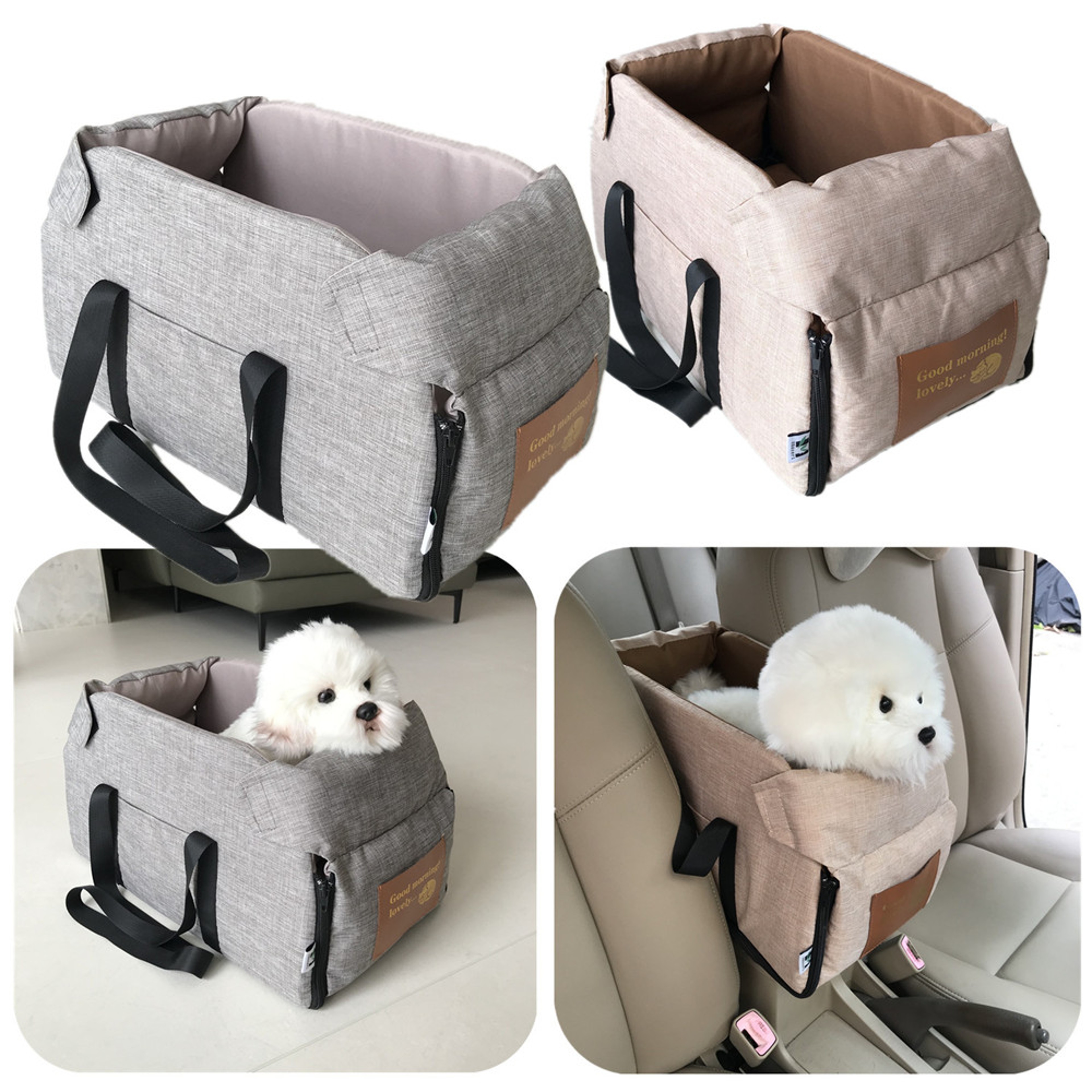 Portable Dog Car Seat Bed for Small Pets, Central Car Console Carrier Travel Safety Bag for Cats & Dogs, Pet Travel – view 1