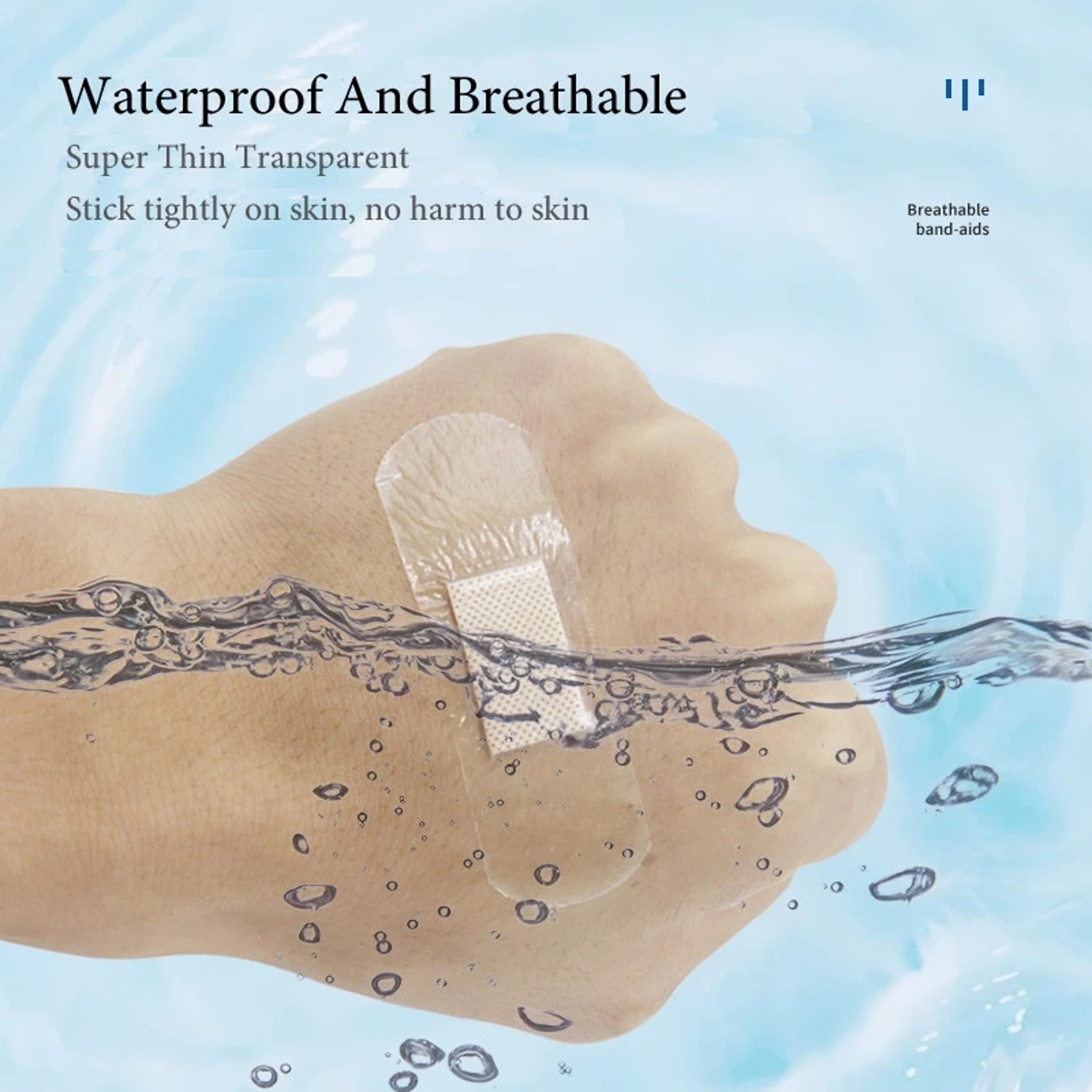 Waterproof Transparent Wound Plasters, Anti-Bacterial Adhesive Medical Bandages for First Aid, Travel & Home Use – view 3