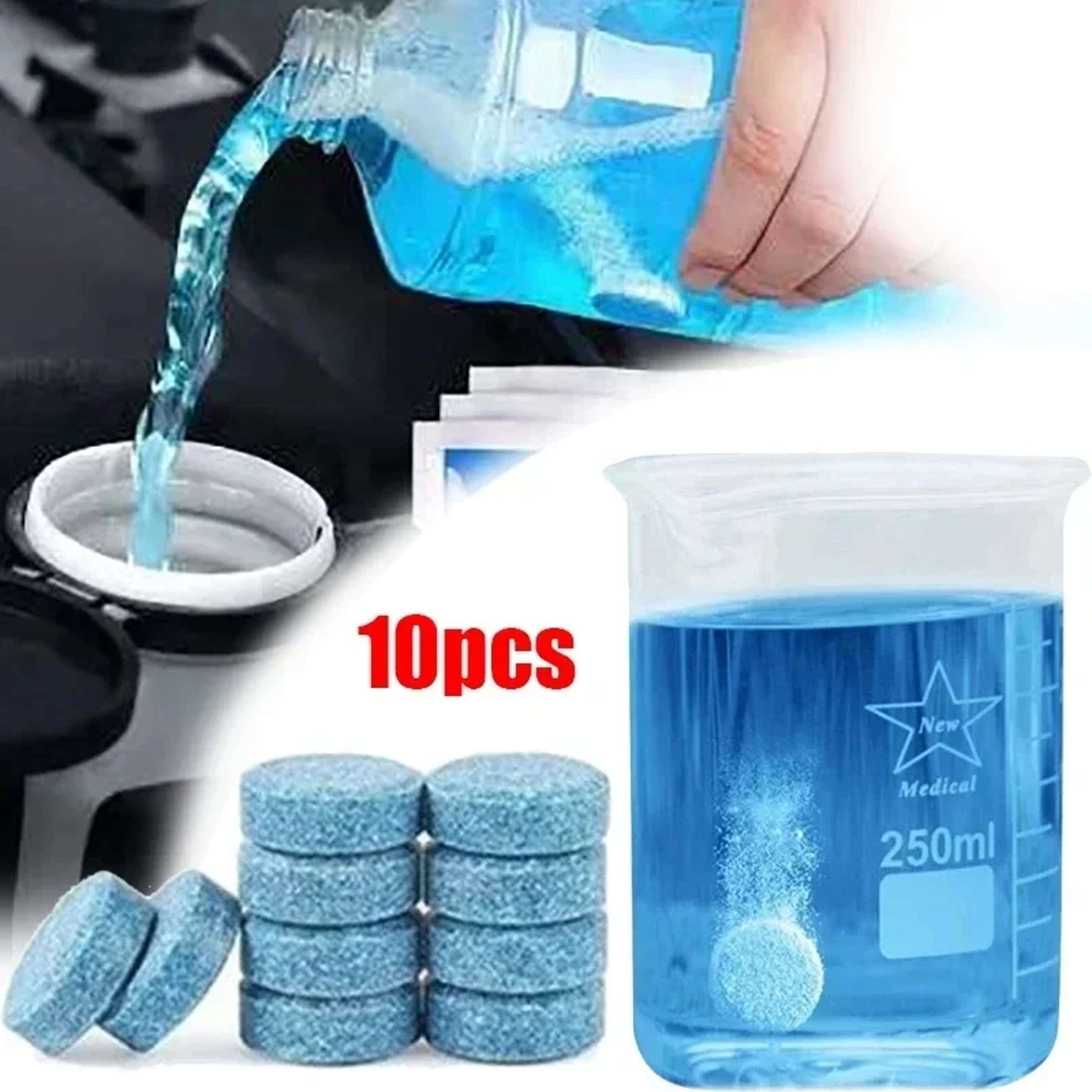 All-Season Windshield Washer Effervescent Tablet, Solid Concentrate, Shellac-Free Formula for Streak-Free Cleaning – view 5