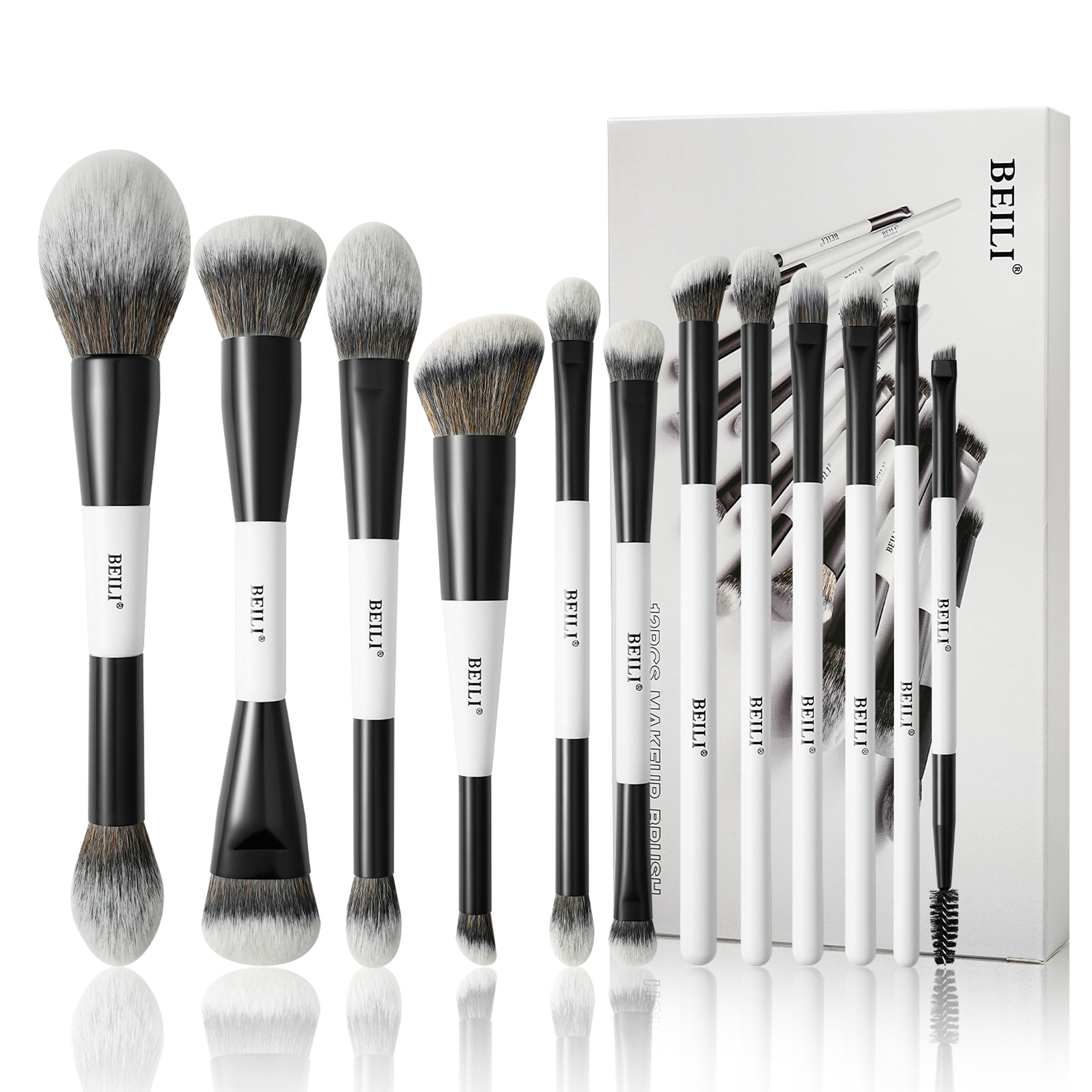 BEILI Makeup Brushes 12 Pieces, Eyeshadow Eyeliner Concealer Brush, Double-Sided Face Brush – view 7