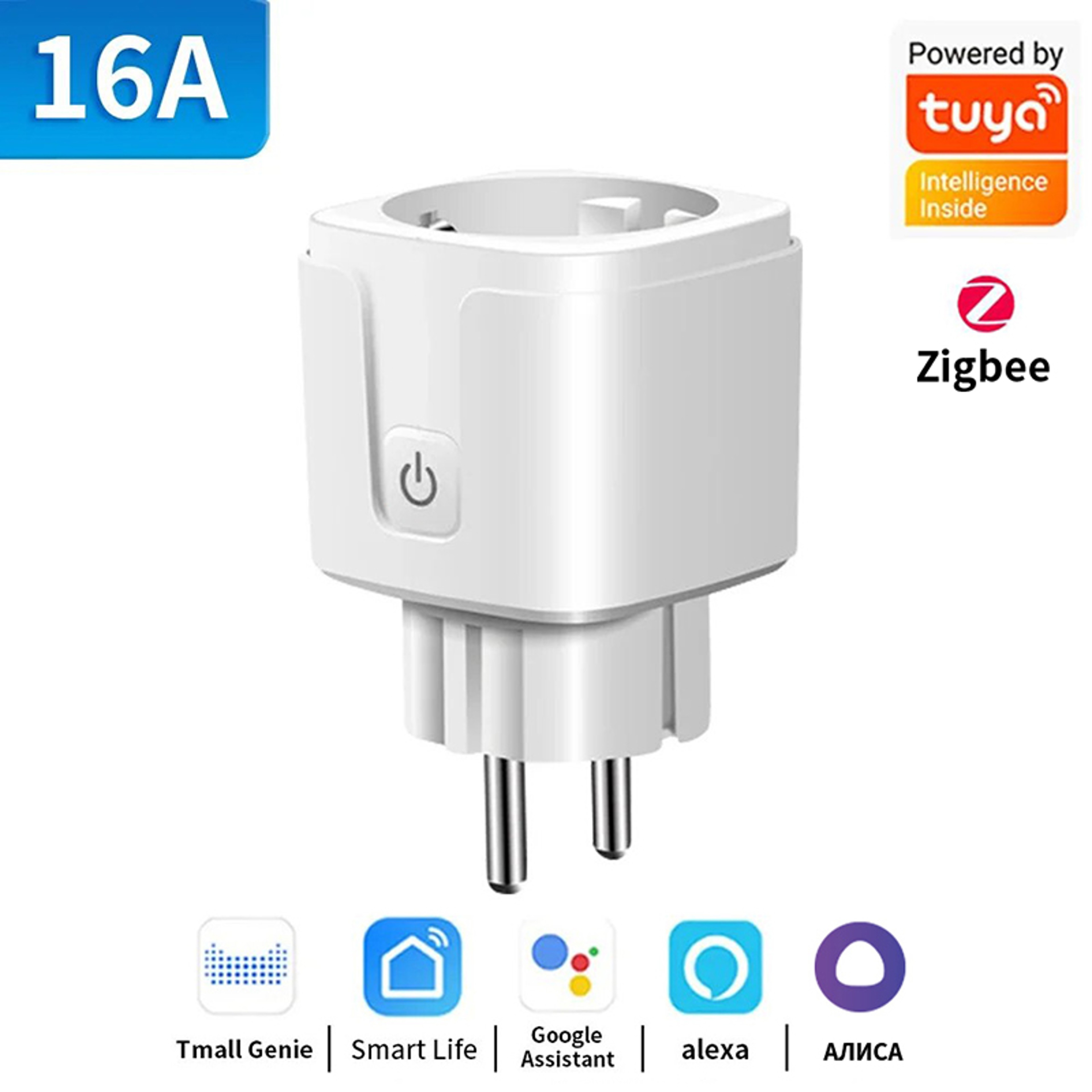 WiFi Zigbee30 Smart Plug Power Monitoring Timing Feature Voice Control Compatible With Alexa Google 6