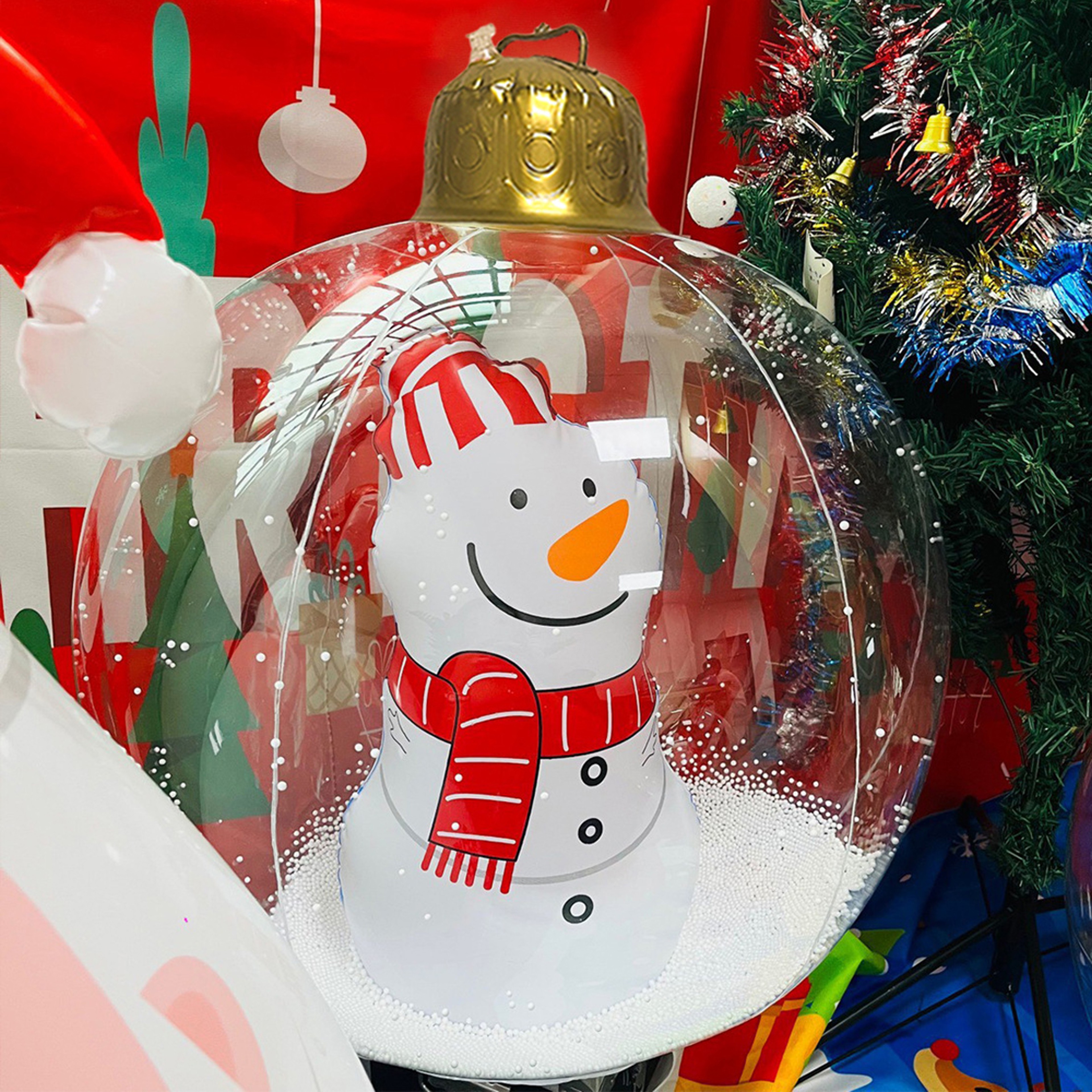 Christmas Ball Outdoor Inflatable, Transparent Giant, Inflatable Decorated Snowman Balls – view 2