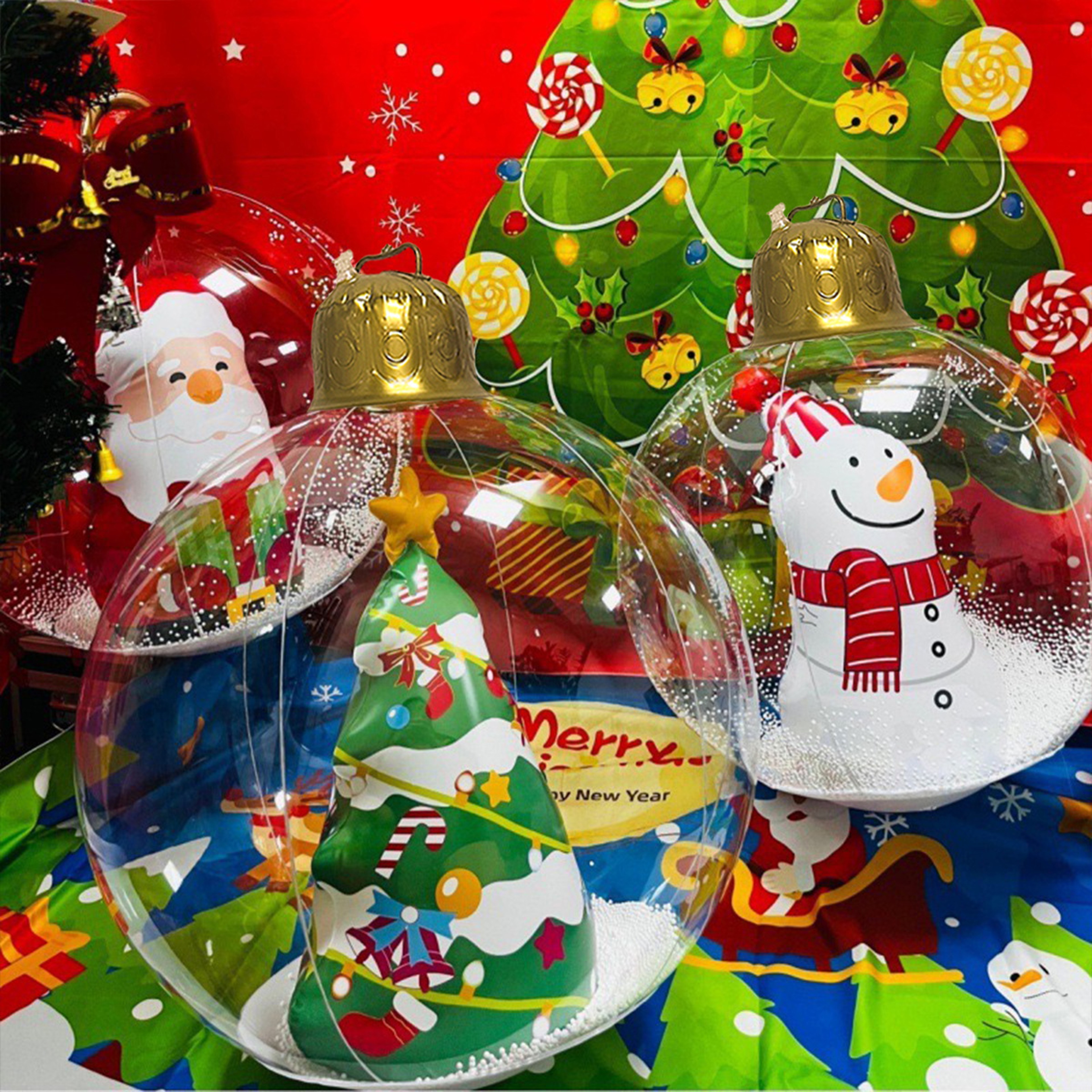 Christmas Ball Outdoor Inflatable, Transparent Giant, Inflatable Decorated Snowman Balls – view 4