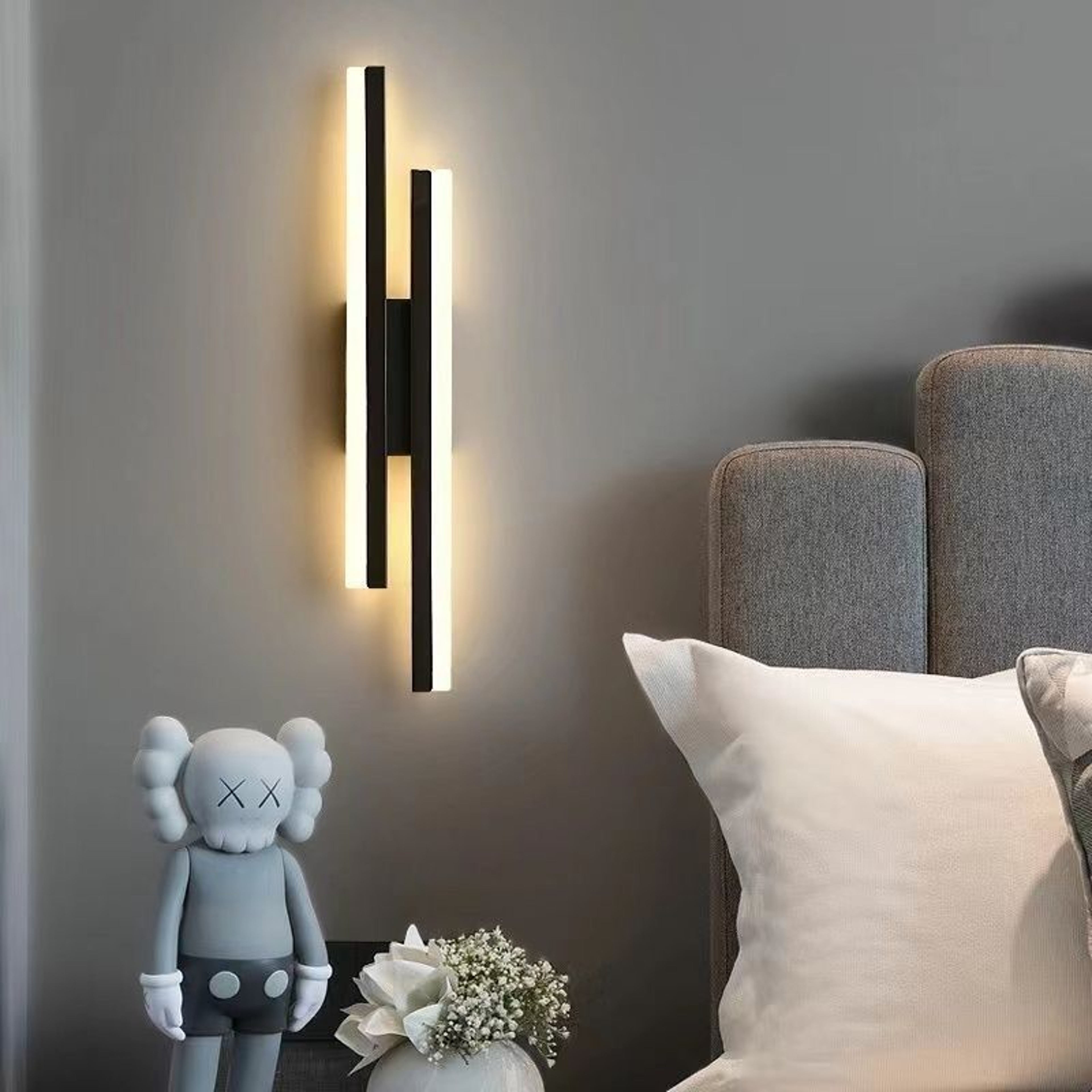 Acrylic Lampshade LED Bedroom Wall Lamp Copper Line Pipe Sconces For Living Room Corridor Light Fix 2