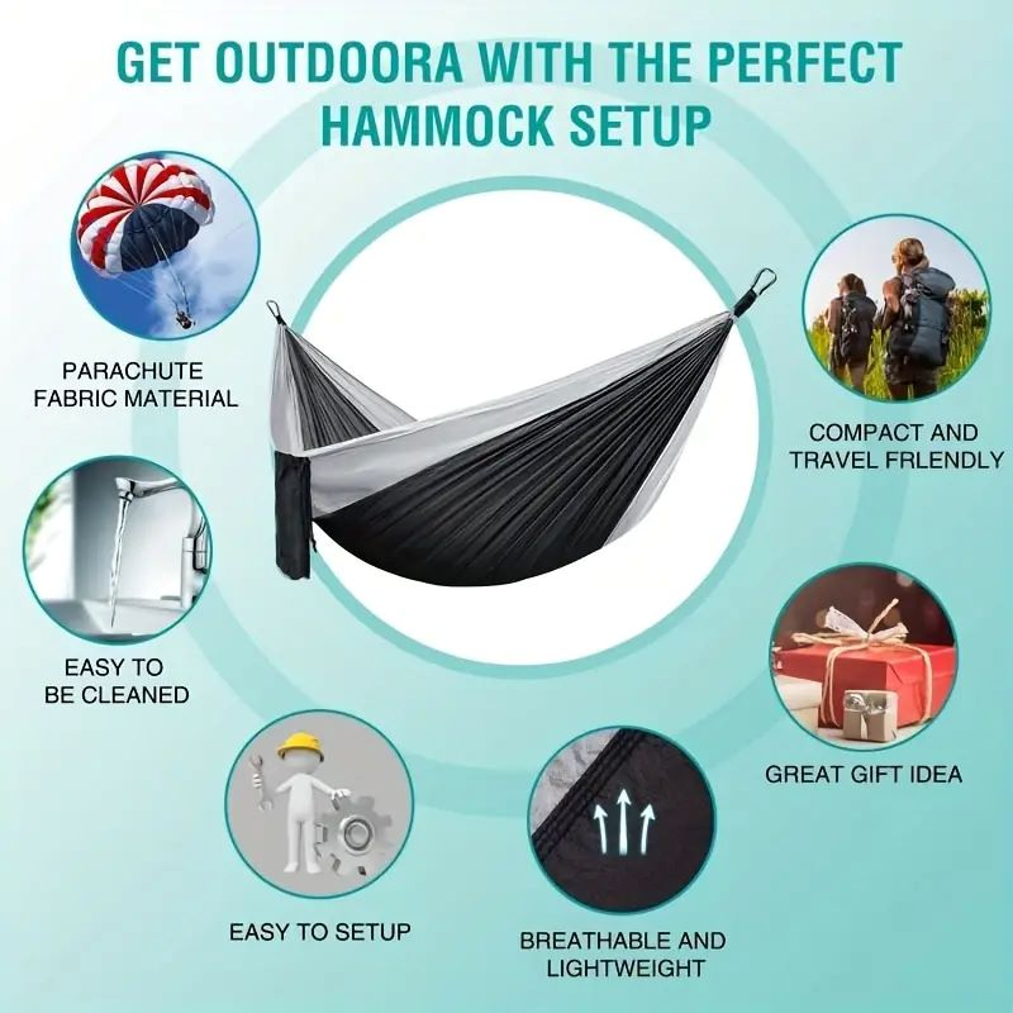 Portable Camping Hammock for AntiRollover Double Hammock for Beach Backyard Hiking – view 6