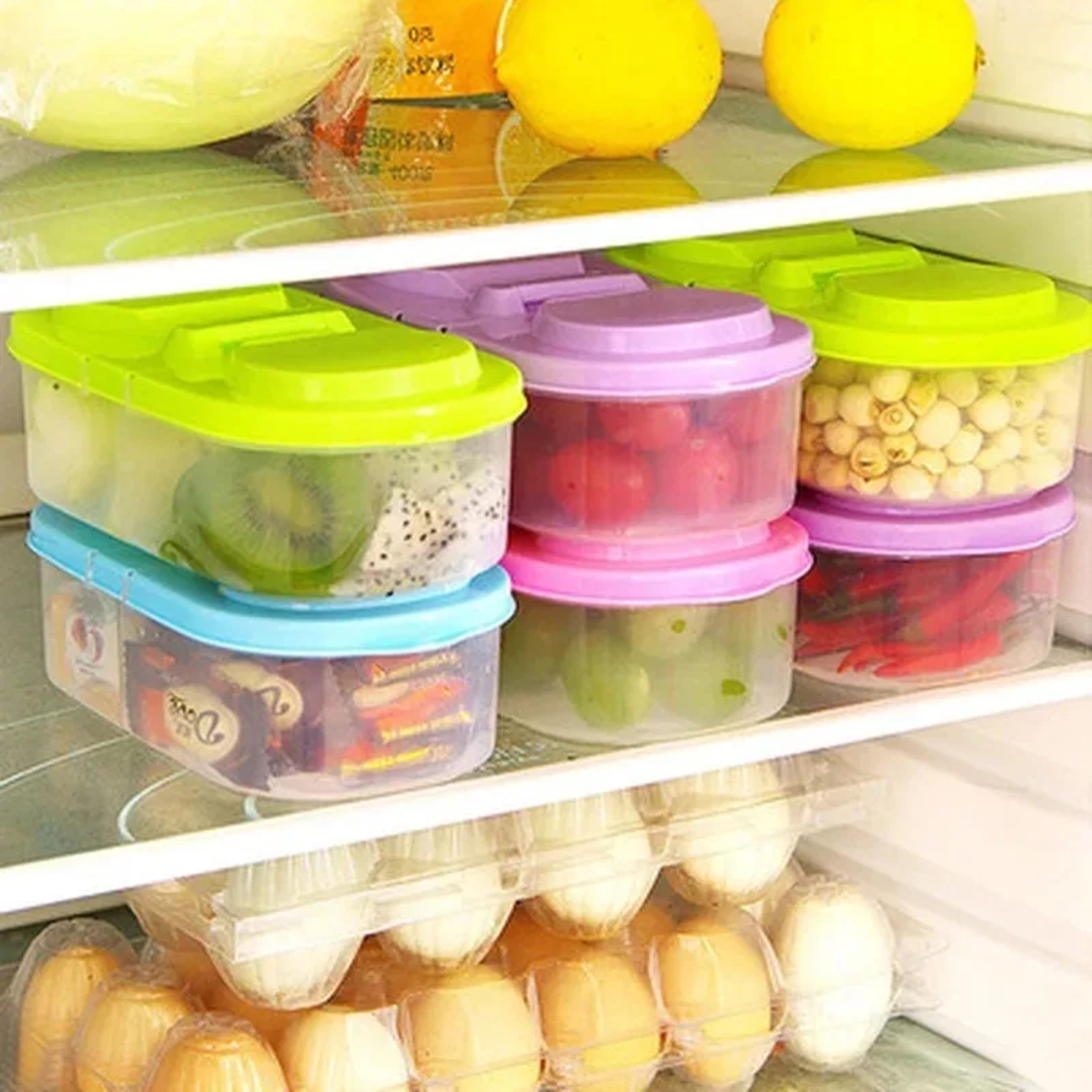 Portable Kids Lunch Box With Divider Reusable Fruit Snack Container 2