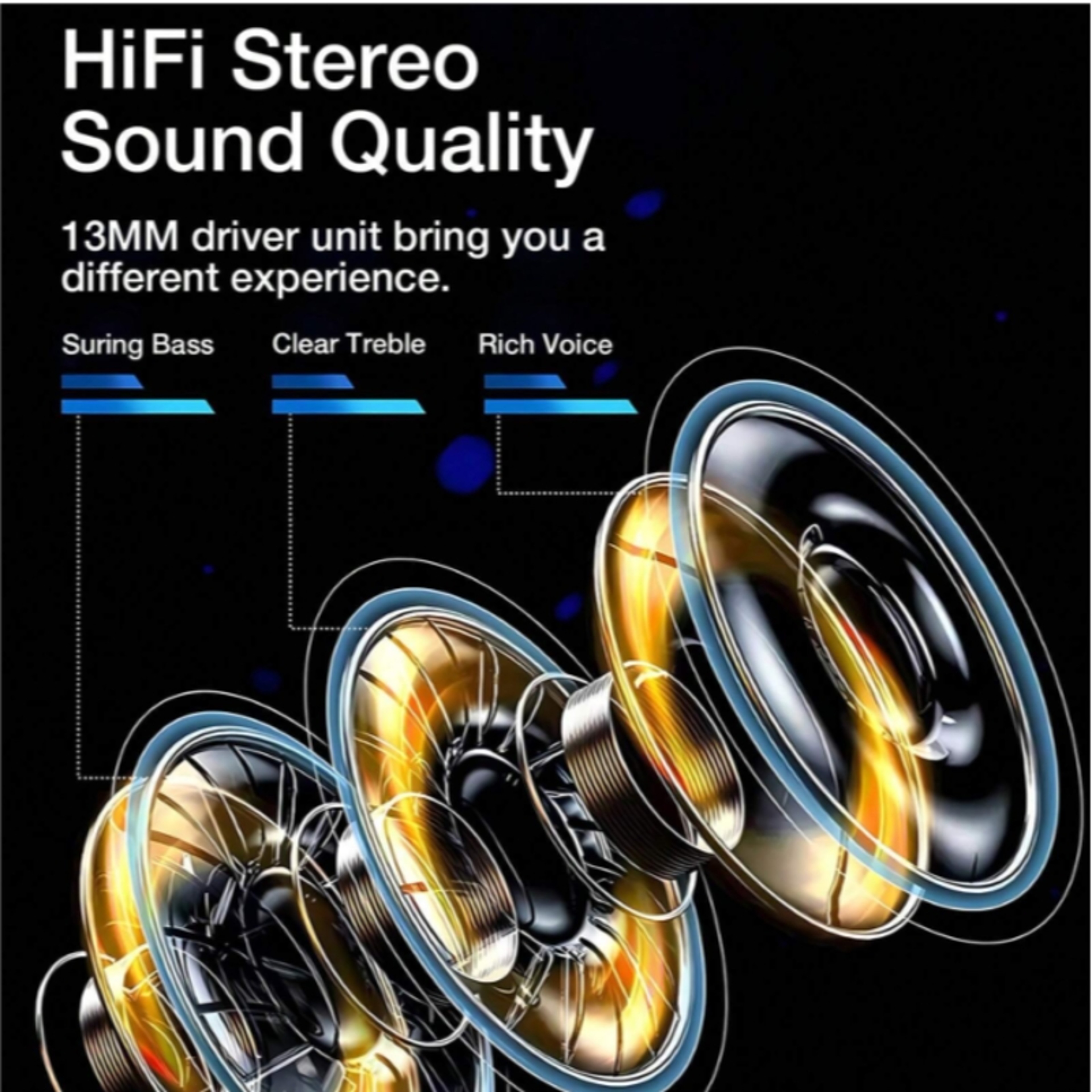 True Wireless Bluetooth Earbuds with HiFi Sound and Comfortable Secure Fit – view 5