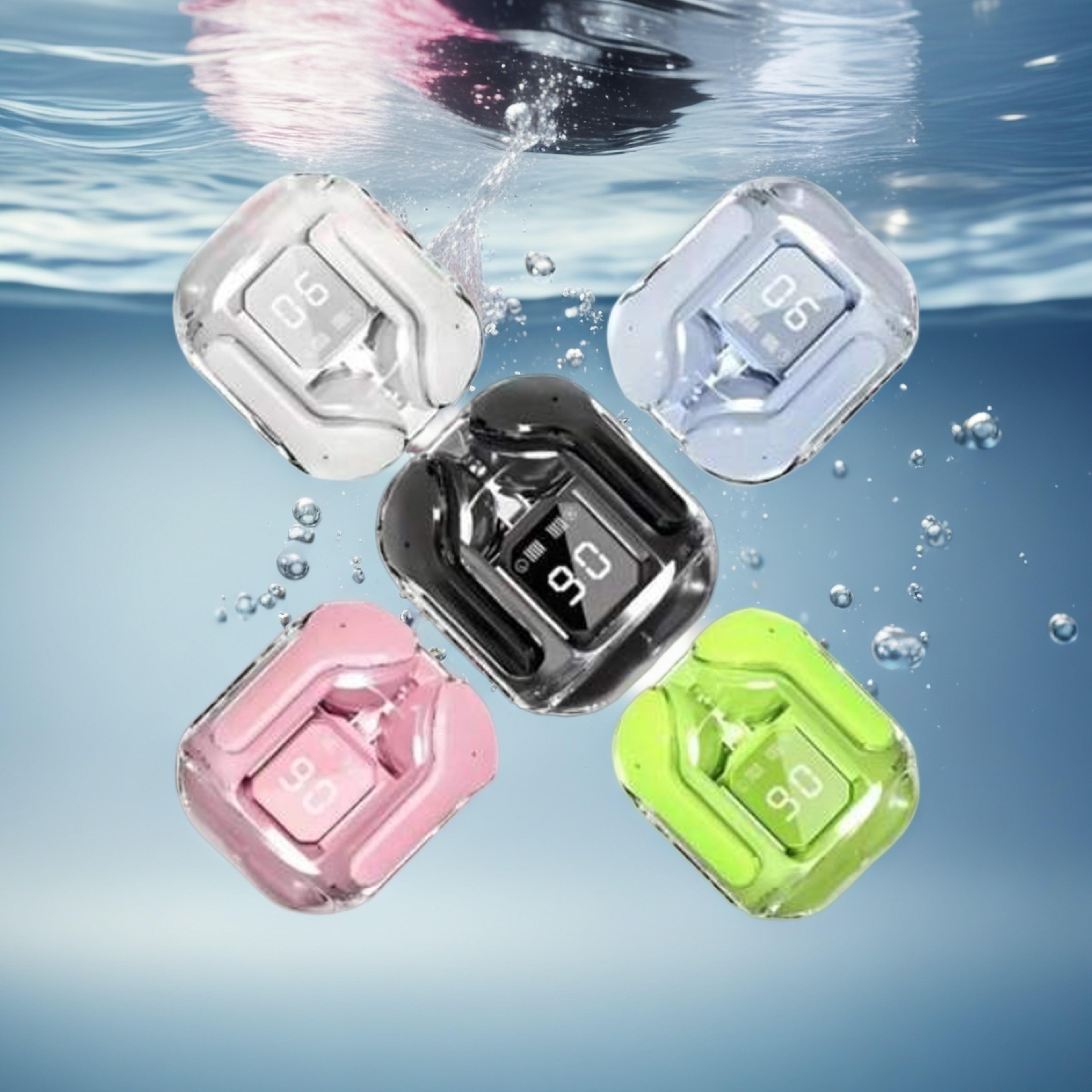 Mini Bluetooth Earbuds With LED Display Charging Case 0