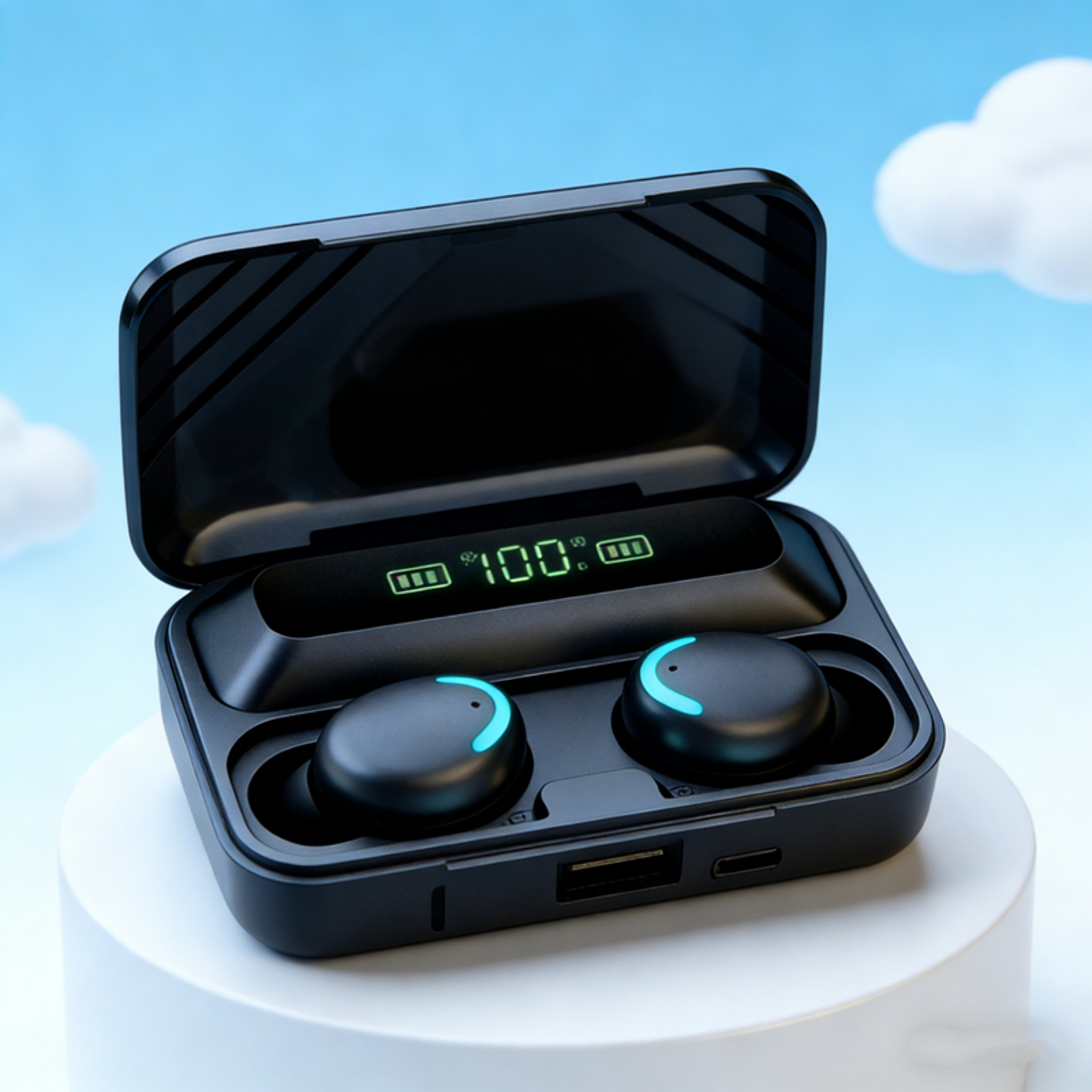 Deep Bass Wireless Earbuds with Touch Control Charging Case for Sports and Calls – view 1