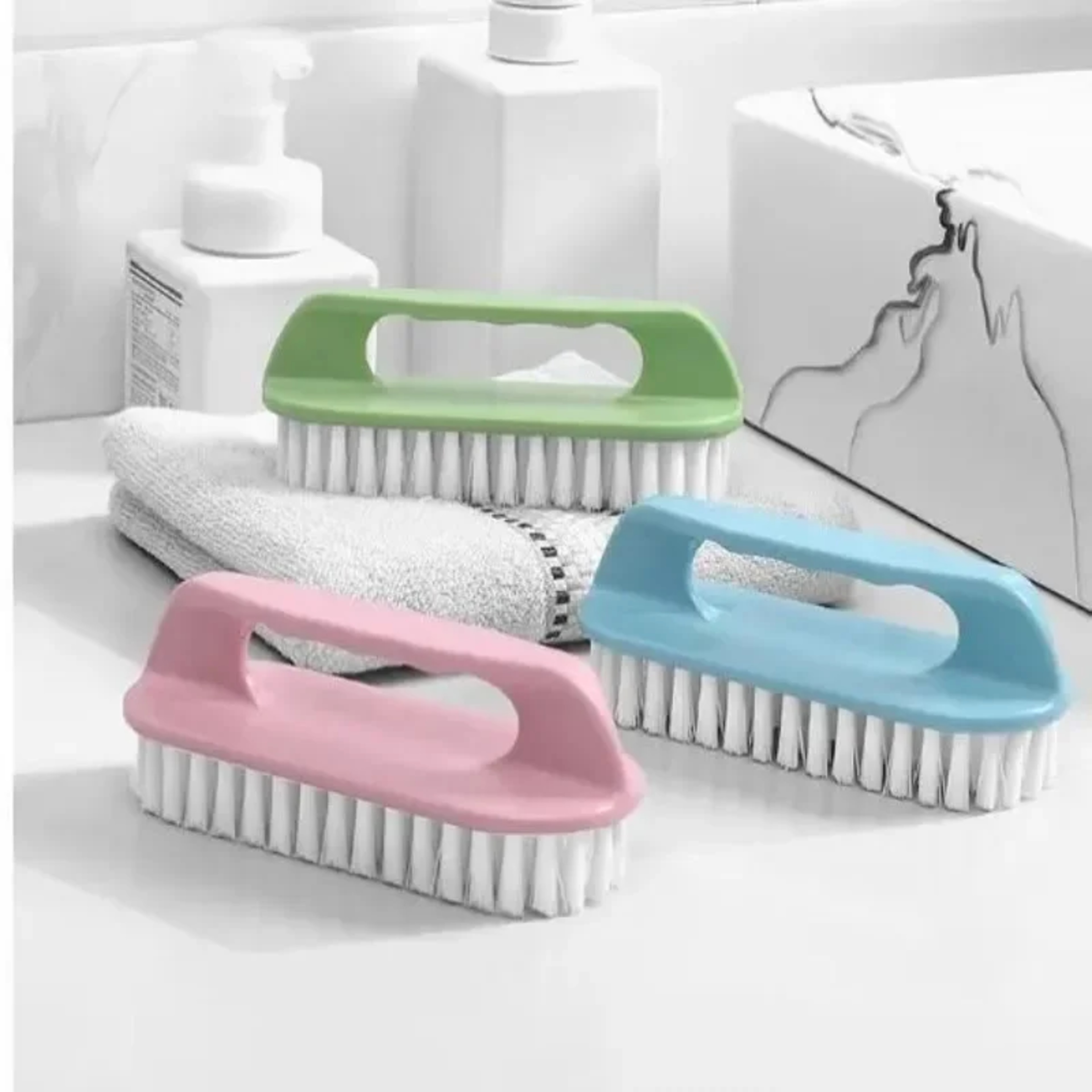 Multi Use Stiff Bristle Shoe Cleaning Brush For Sneakers Laundry And Home 0