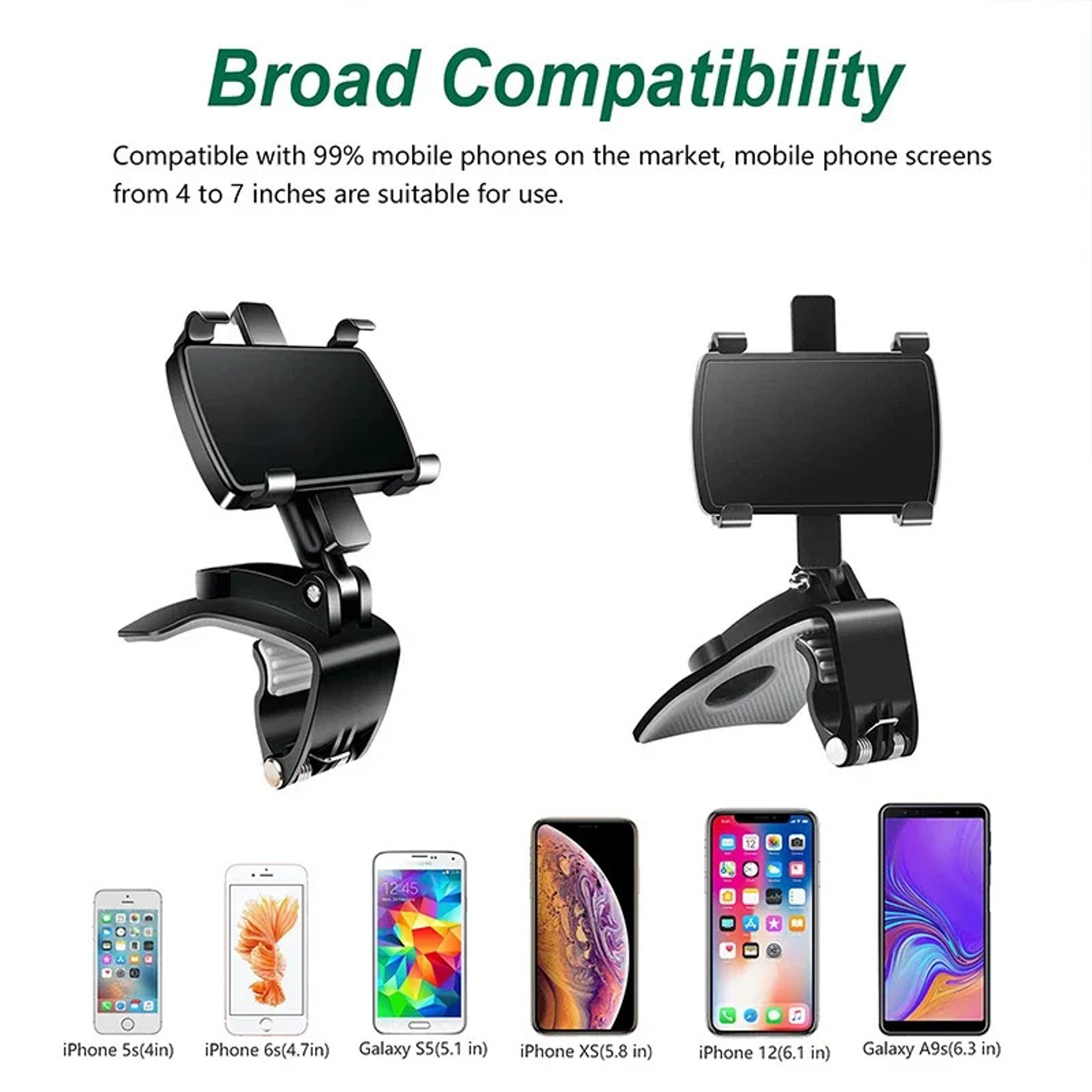 Universal Rotating Car Phone Holder Secure Dashboard Clip & GPS Navigation Mount – view 5
