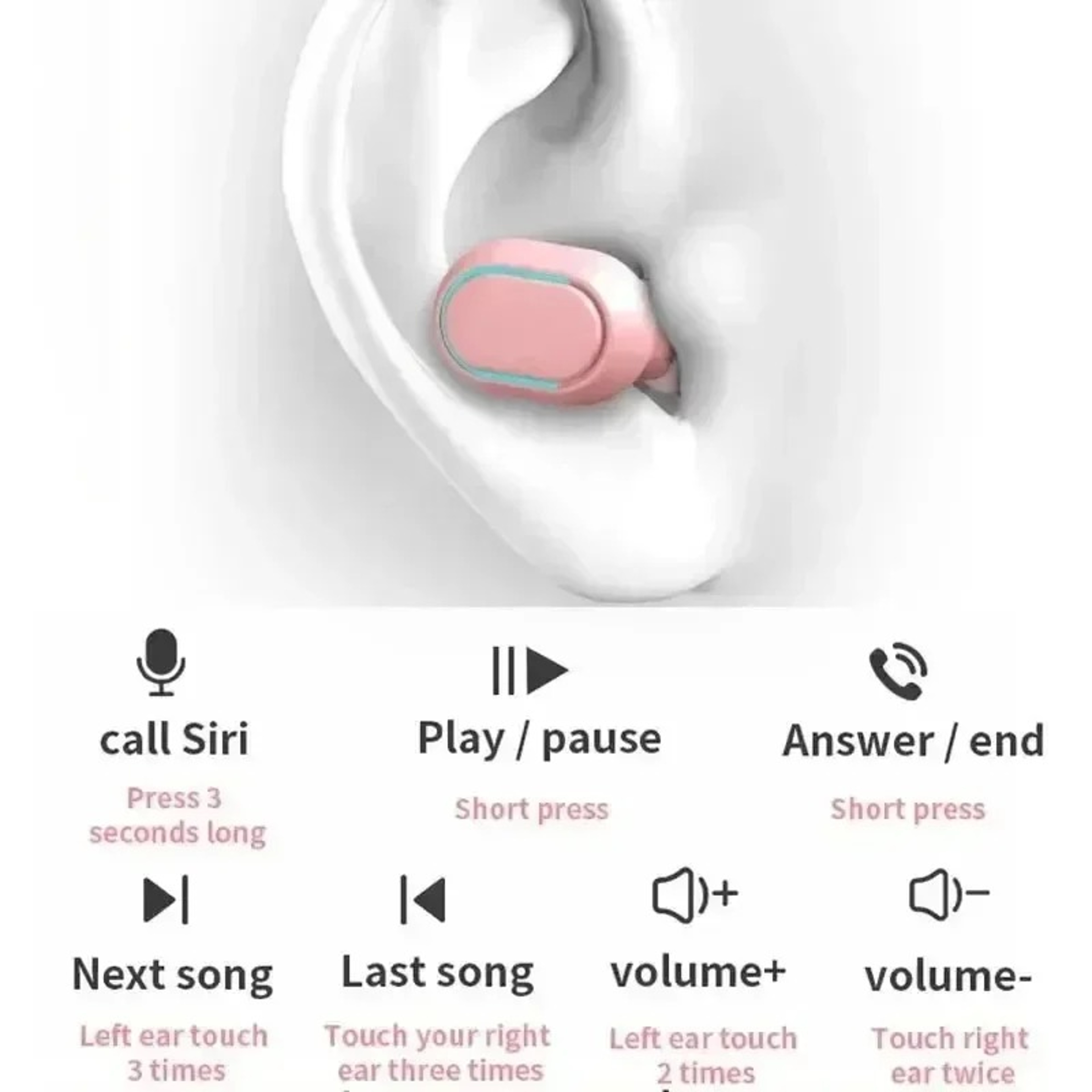 True Wireless Earbuds HiFi Stereo Sports Headphones with LED Battery Display – view 6