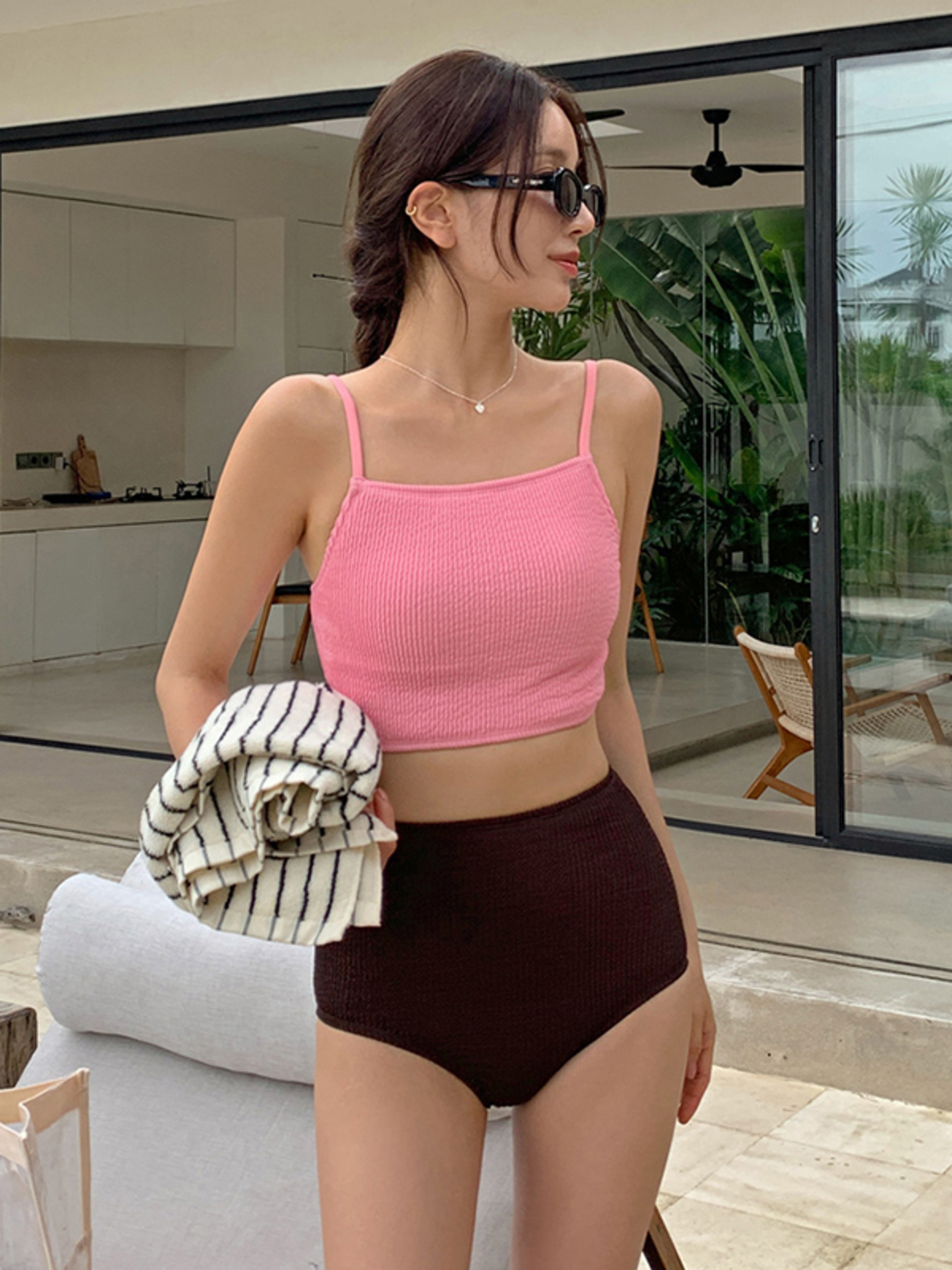 Womens high waisted bikini Modest Two Piece Tummy Control Swimwear – view 2
