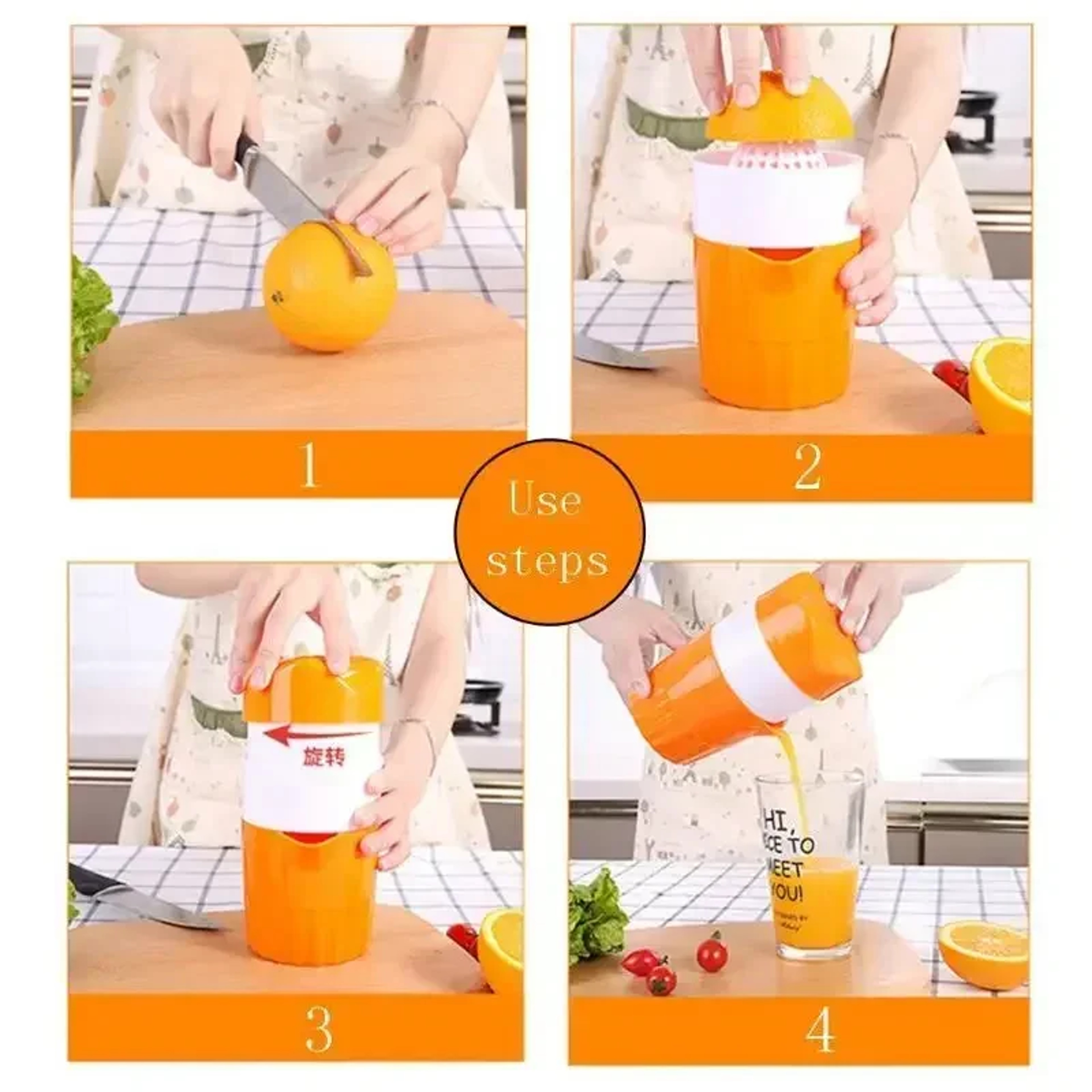 FreshPress Manual Citrus Juicer Cup with Measuring Scale and Lemon Squeezer – view 6