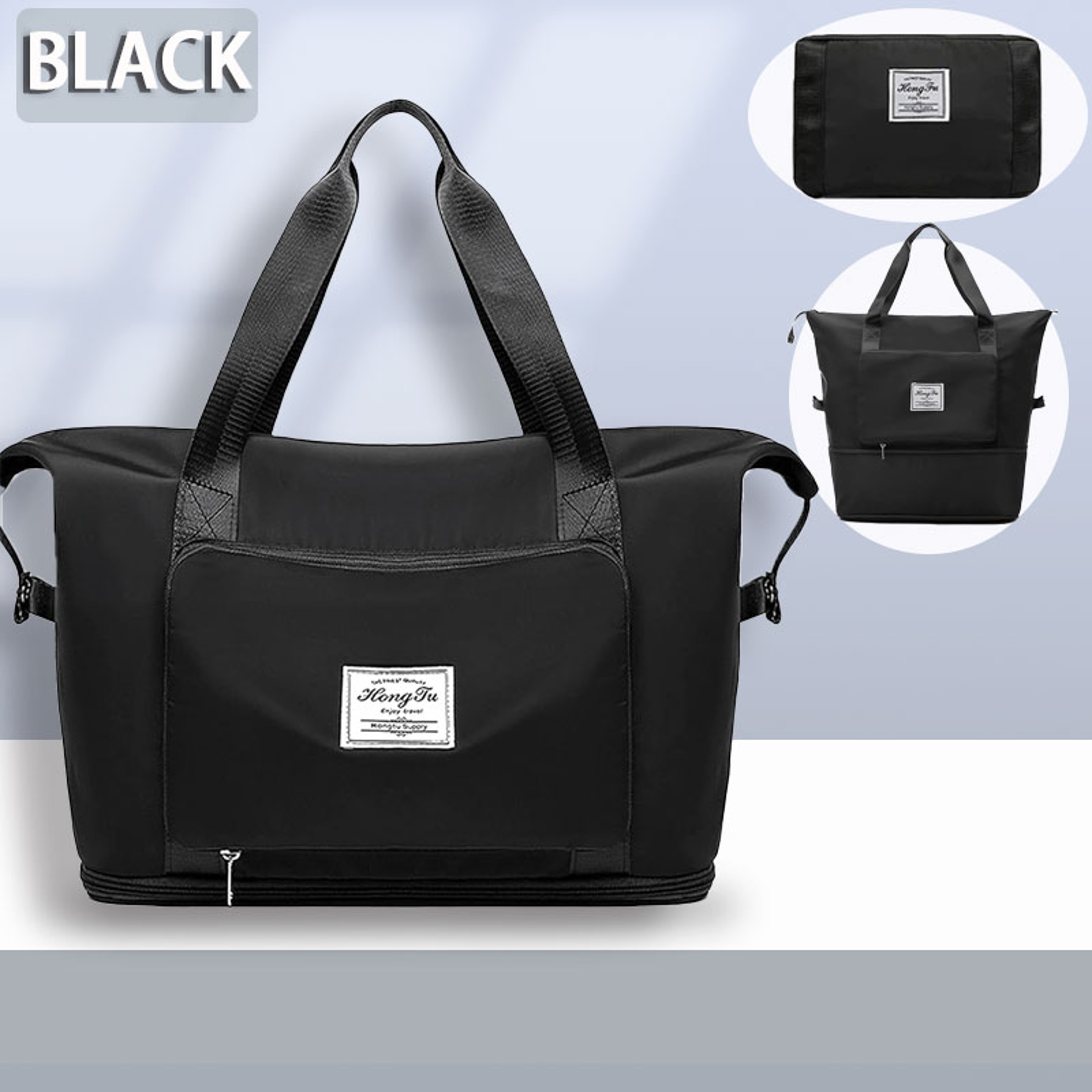 Expandable Foldable Travel Bag Waterproof Weekender Carry On Duffel – view 11