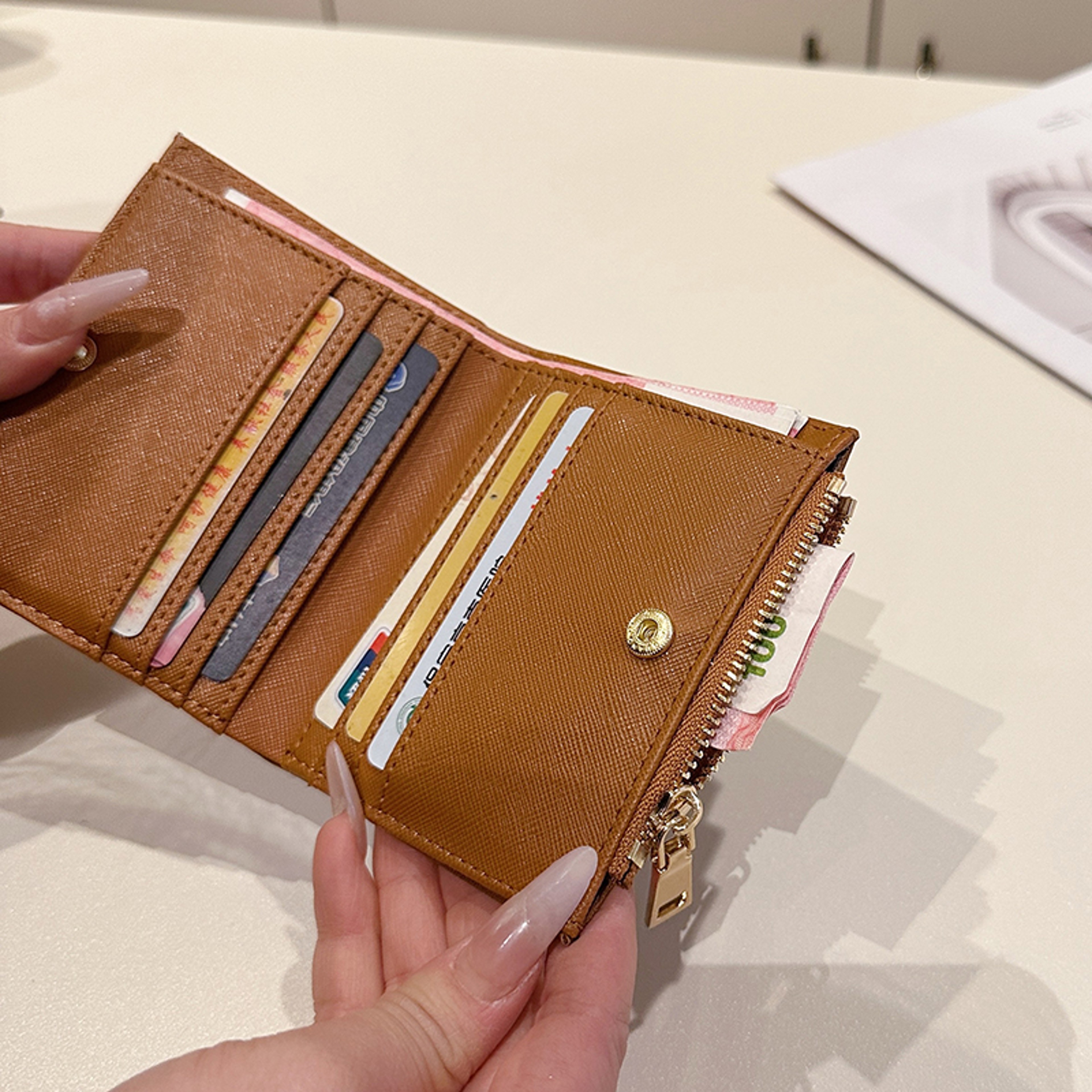 Luxury Designer Wallet Multi Function Card Holder  Slim Leather Purse 4