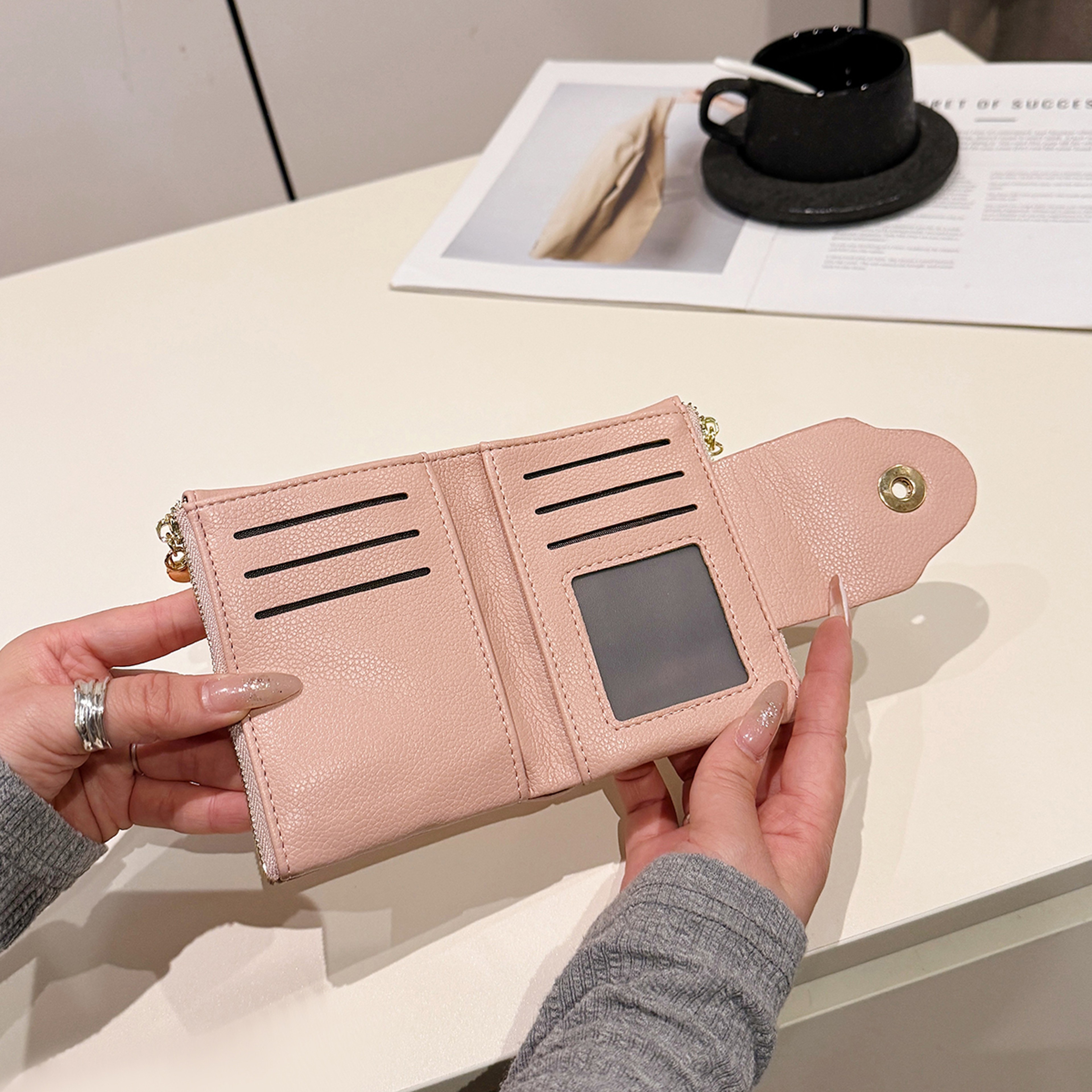 Luxury Slim Bifold Wallet for Women Elegant PU Leather Card Holder & Mini Purse – view 6
