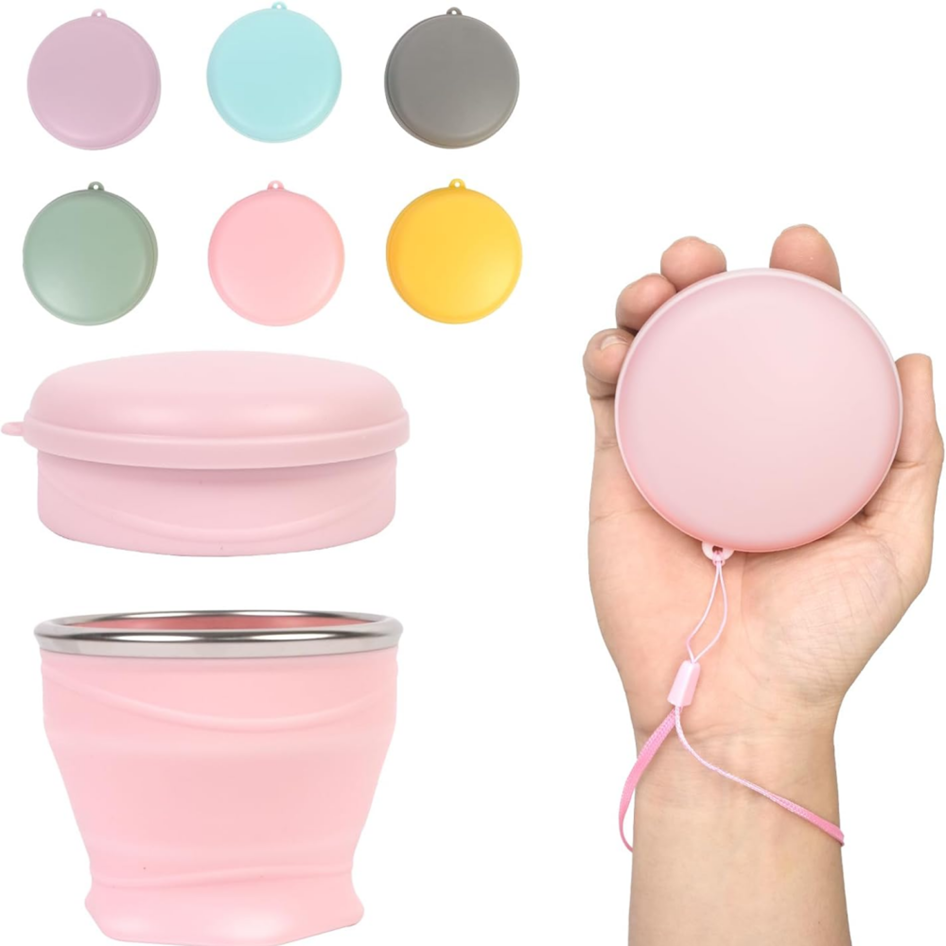Collapsible Silicone Travel Cup with Lid for Camping and Everyday Use – view 1