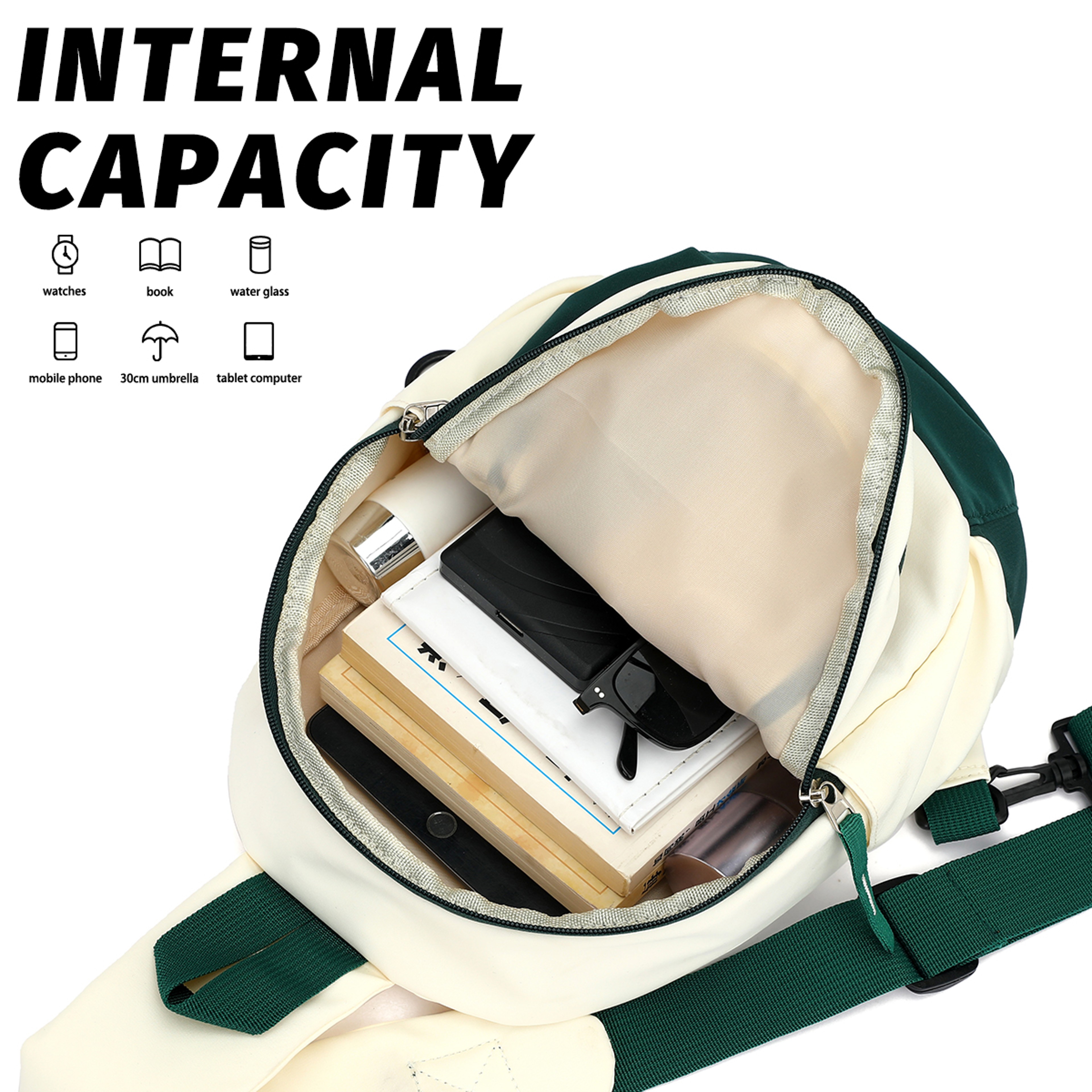 Lightweight Crossbody Cycling Backpack Large Capacity Hiking Travel Sling Bag – view 6
