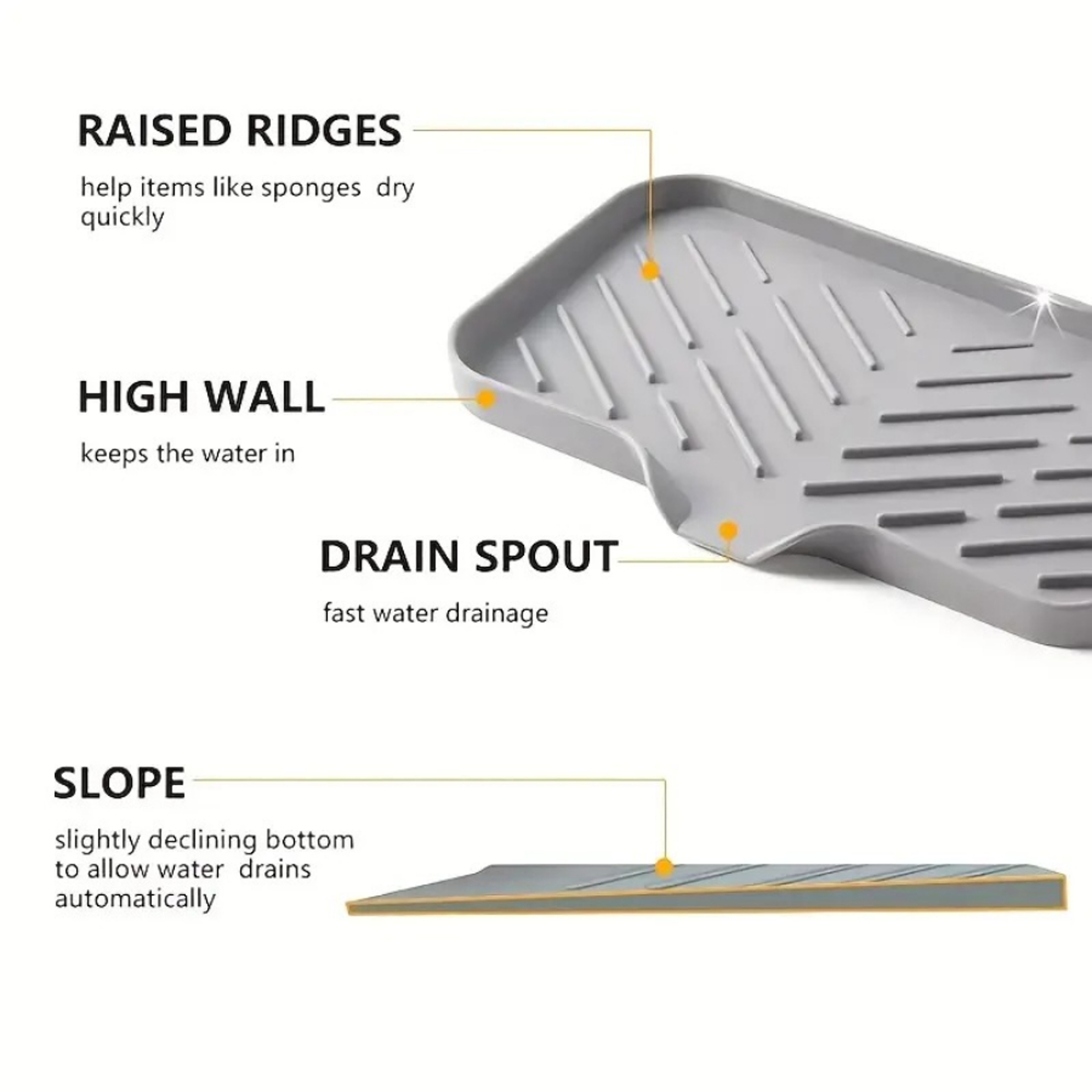Silicone Sink Drain Pad and Soap Sponge Holder for Clean Dry Countertops – view 6