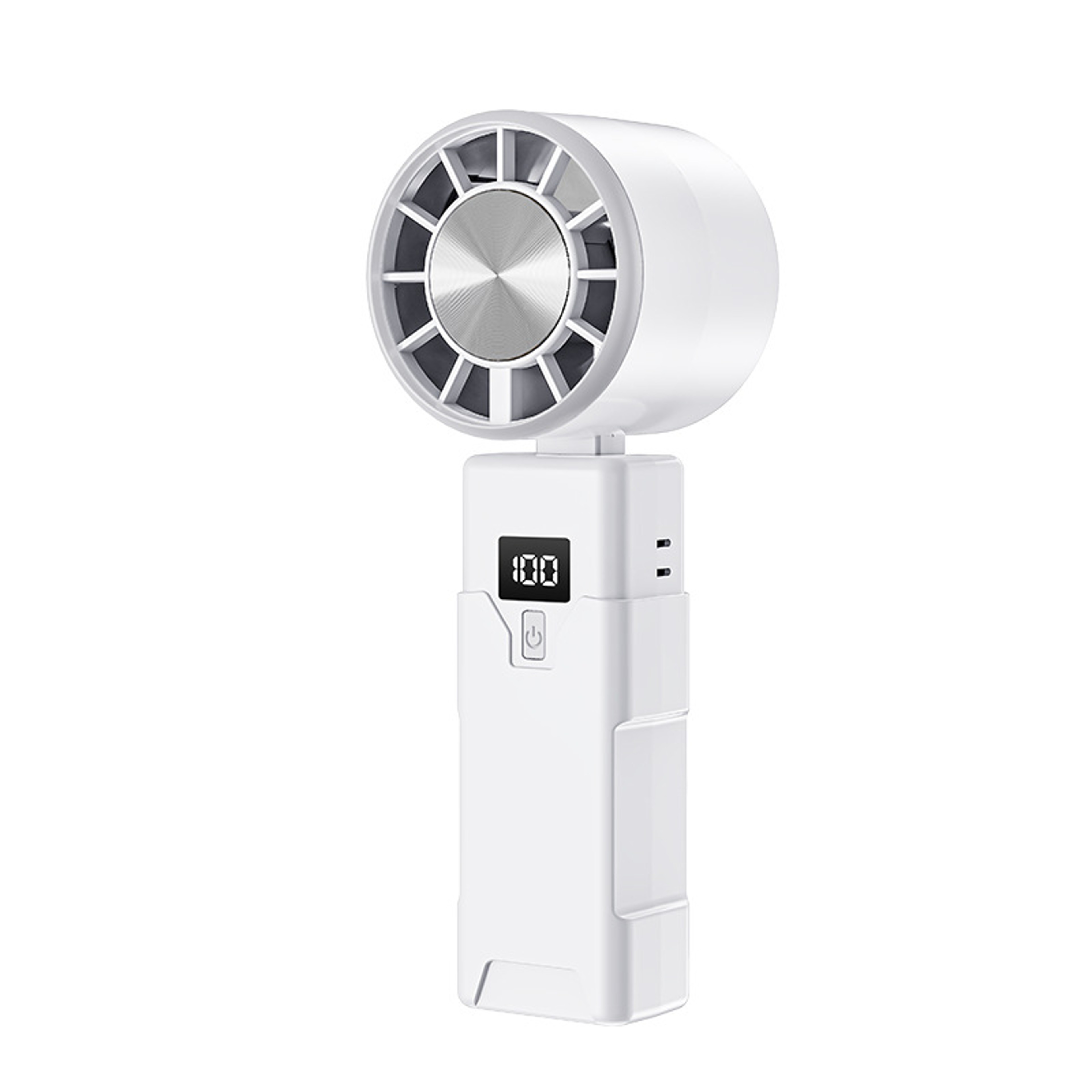 Portable Handheld Fan USB Rechargeable Mini Neck Fan With Digital Display 7