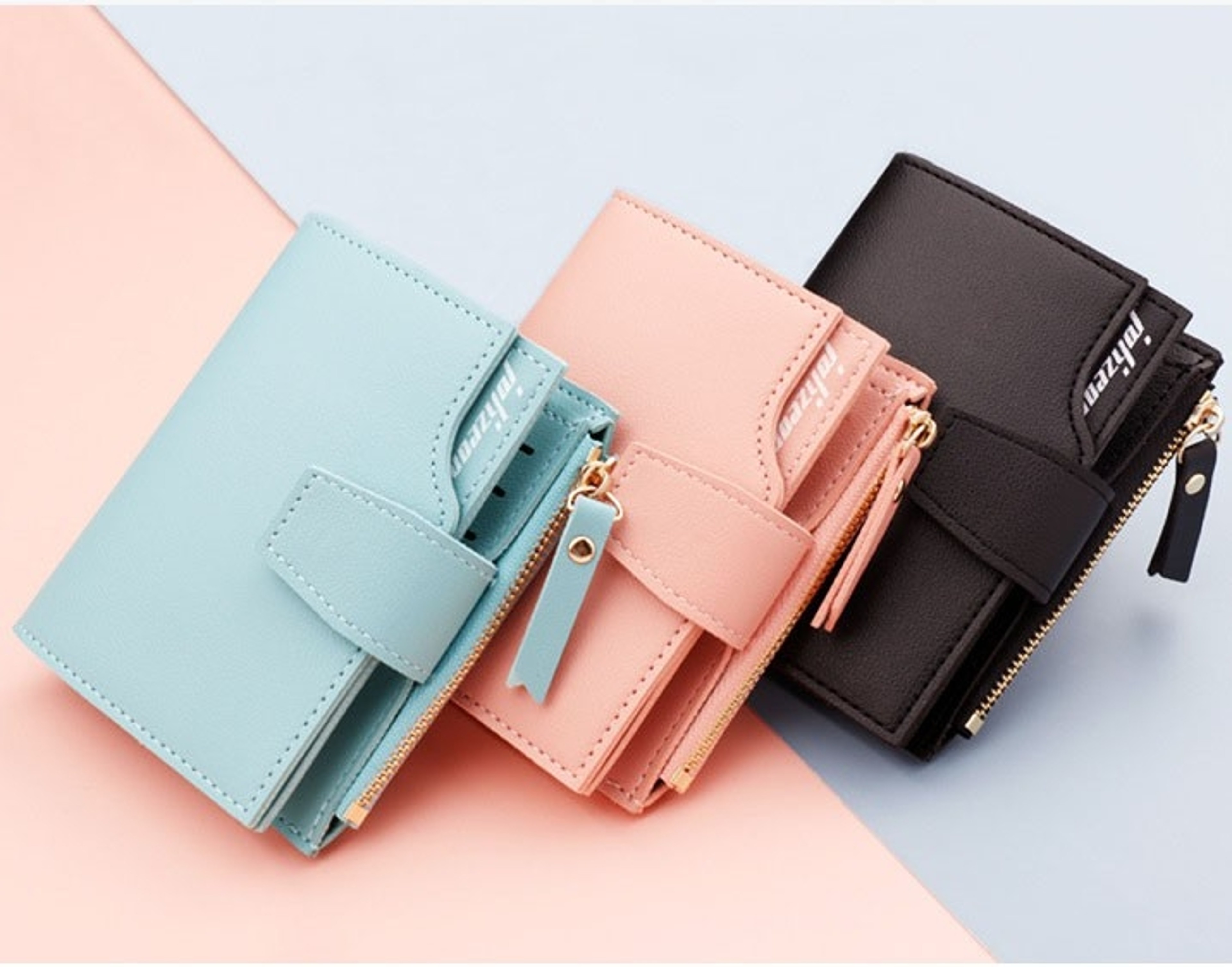 Pink Mini Wallet For Women Compact Card Holder Wallet With Coin Pocket 2