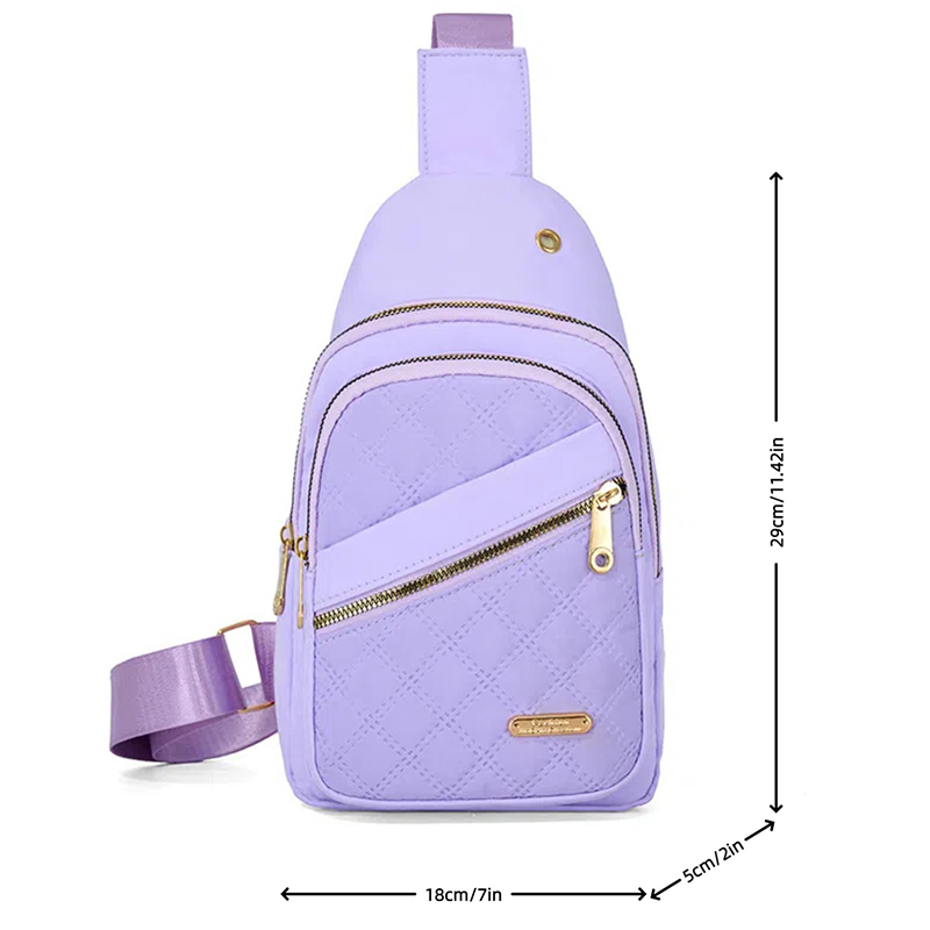 Quilted Crossbody Sling Bag for Women with Earphone Hole – view 6