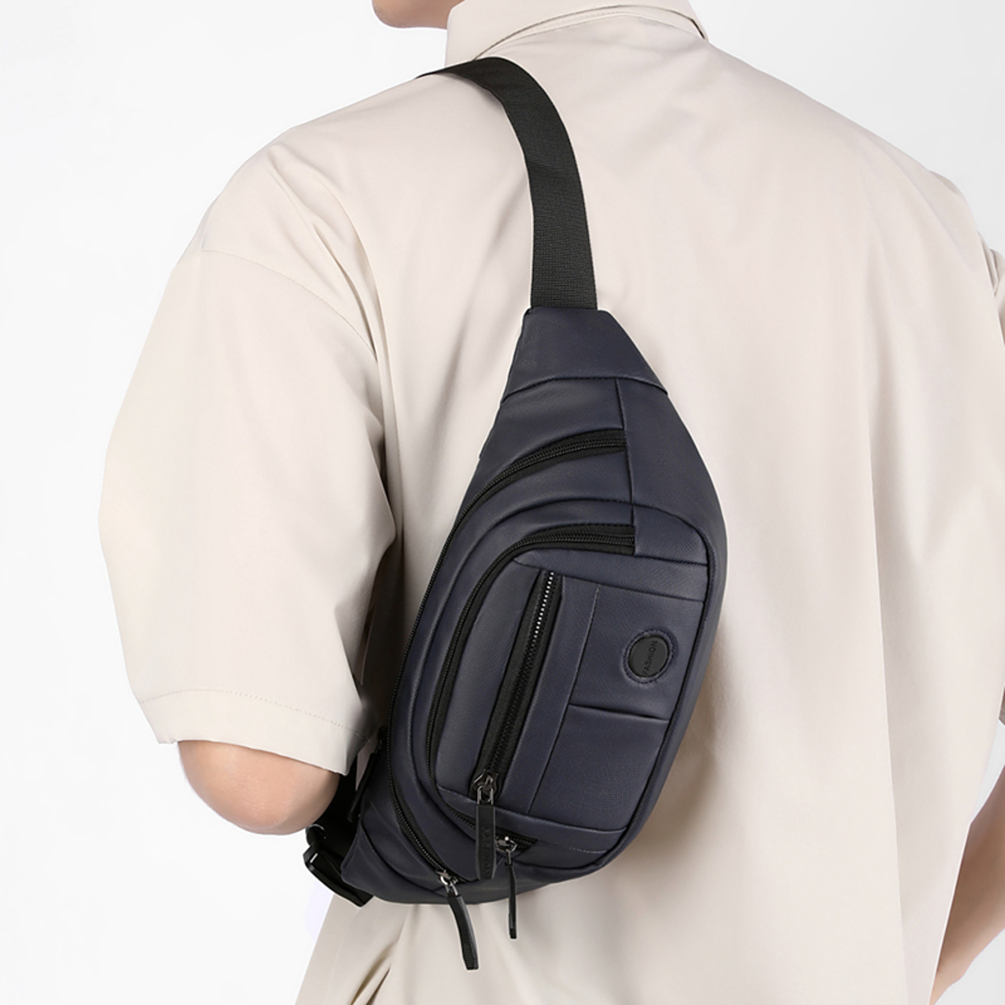 Mens Multi Pocket Chest Bag Crossbody Shoulder Waist Bag – view 2