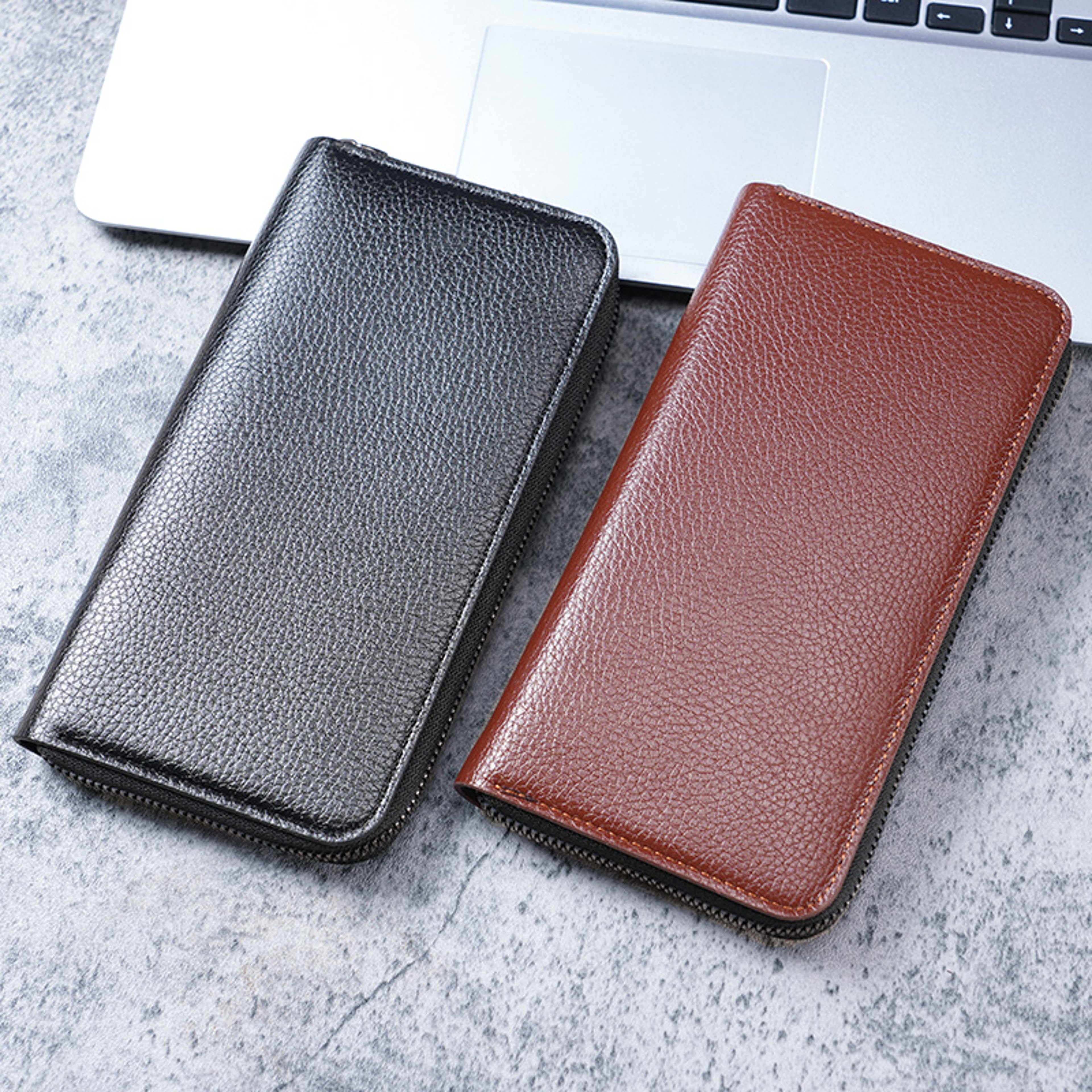 Mens Zipper Wallet Large Capacity Clutch Bag With Phone Pocket 0