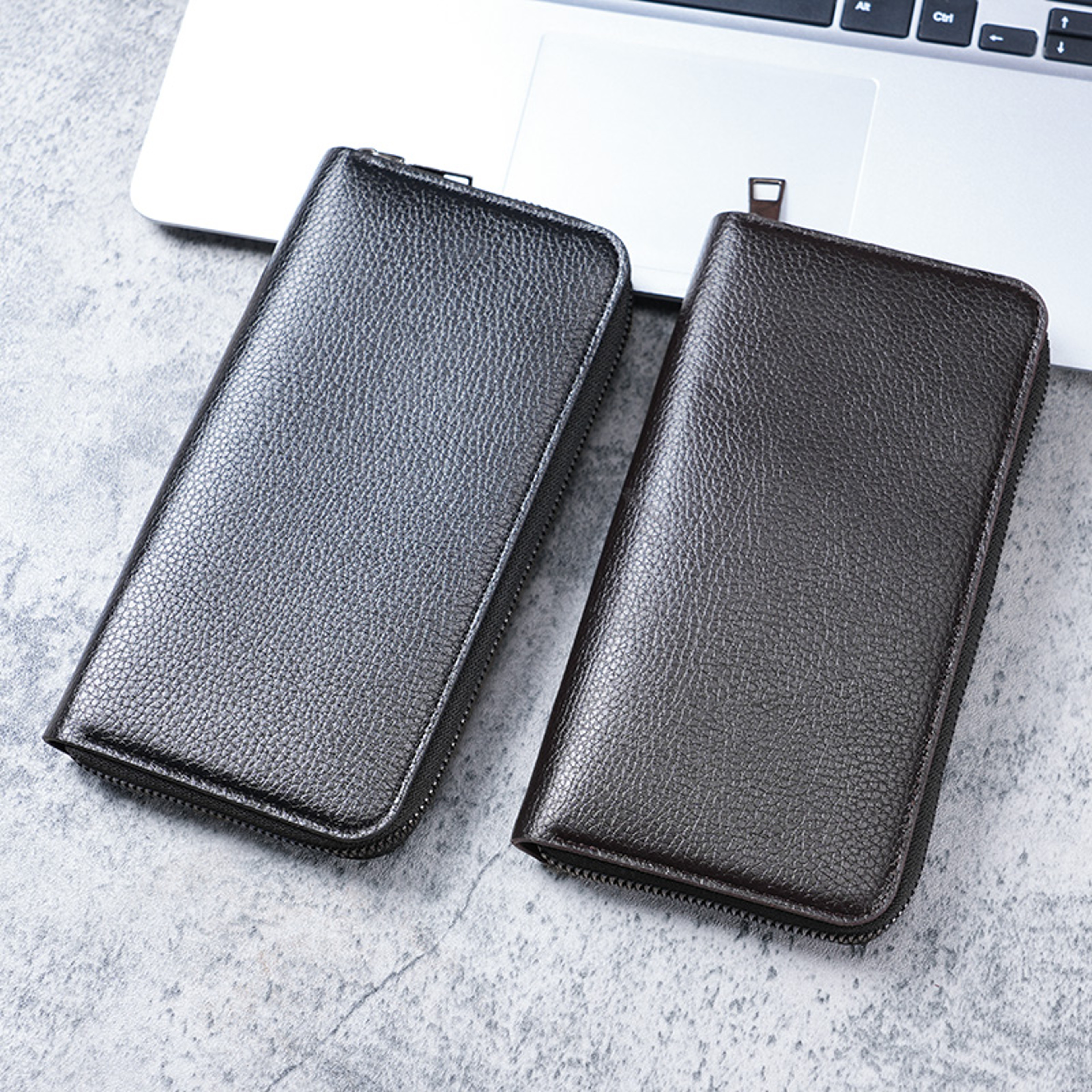 Mens Zipper Wallet Large Capacity Clutch Bag With Phone Pocket 2