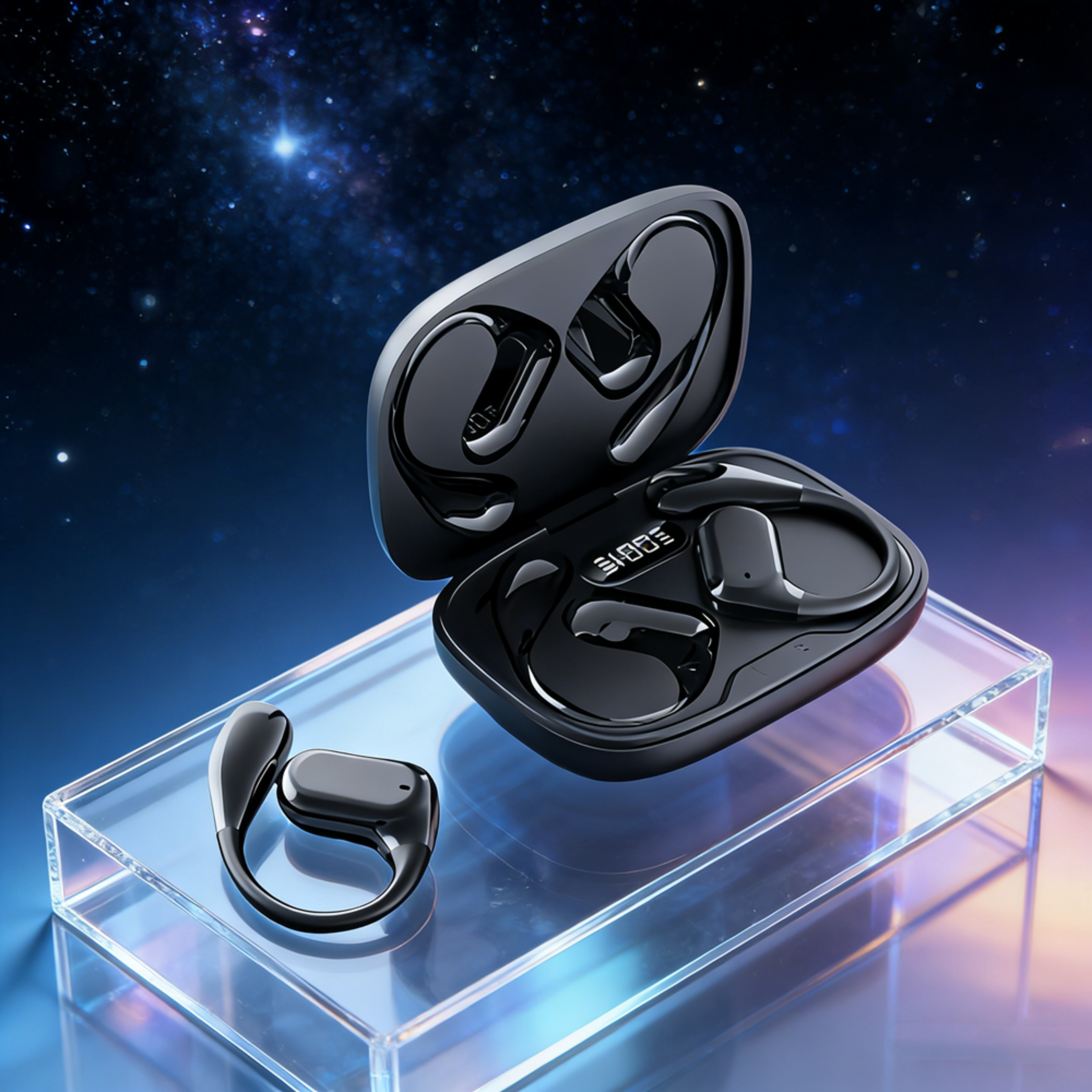 Secure Fit Wireless Sport Earbuds with Ear Hooks and ENC Mic – view 1