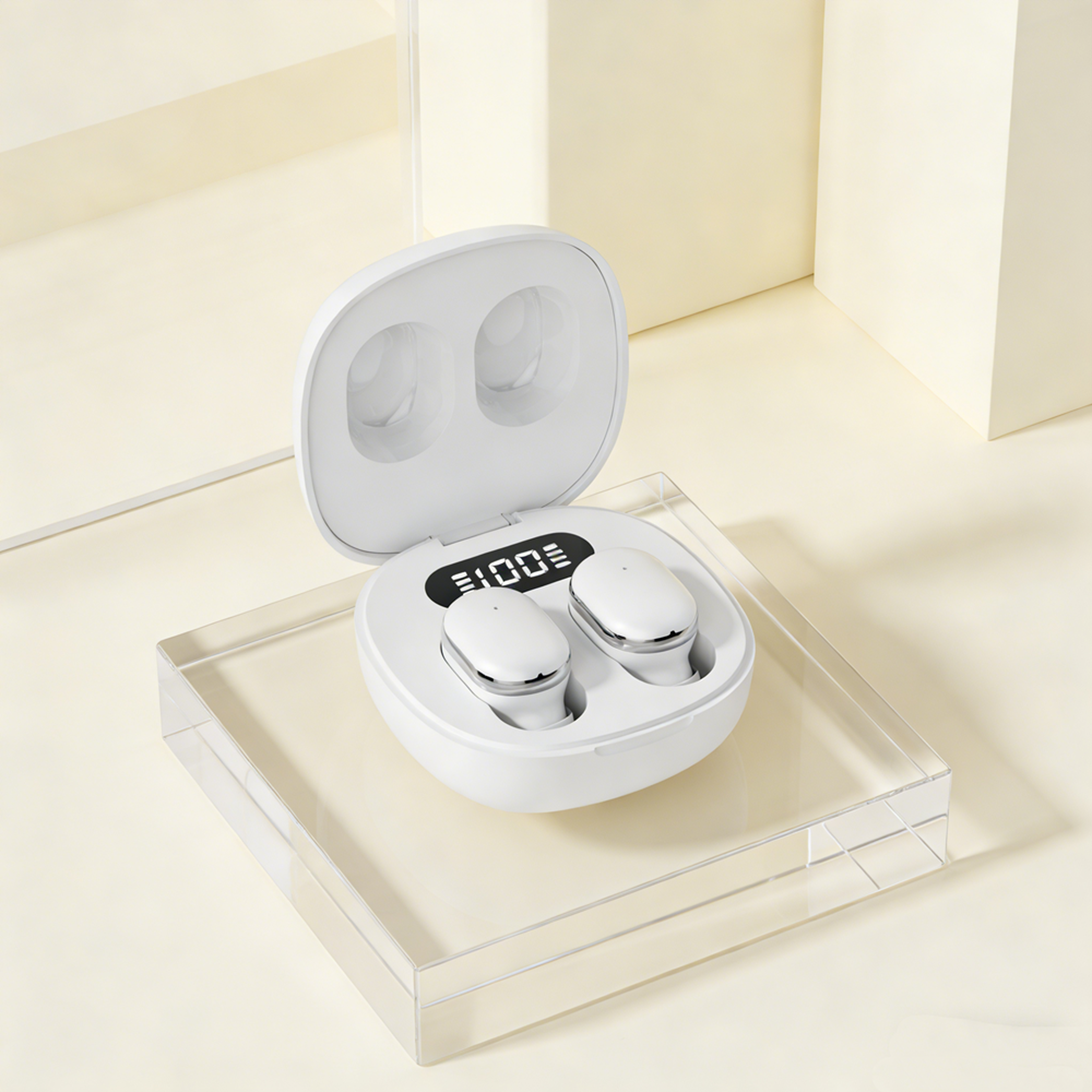Transparent TWS Wireless Earbuds with ENC Mic and LED Battery Display – view 1