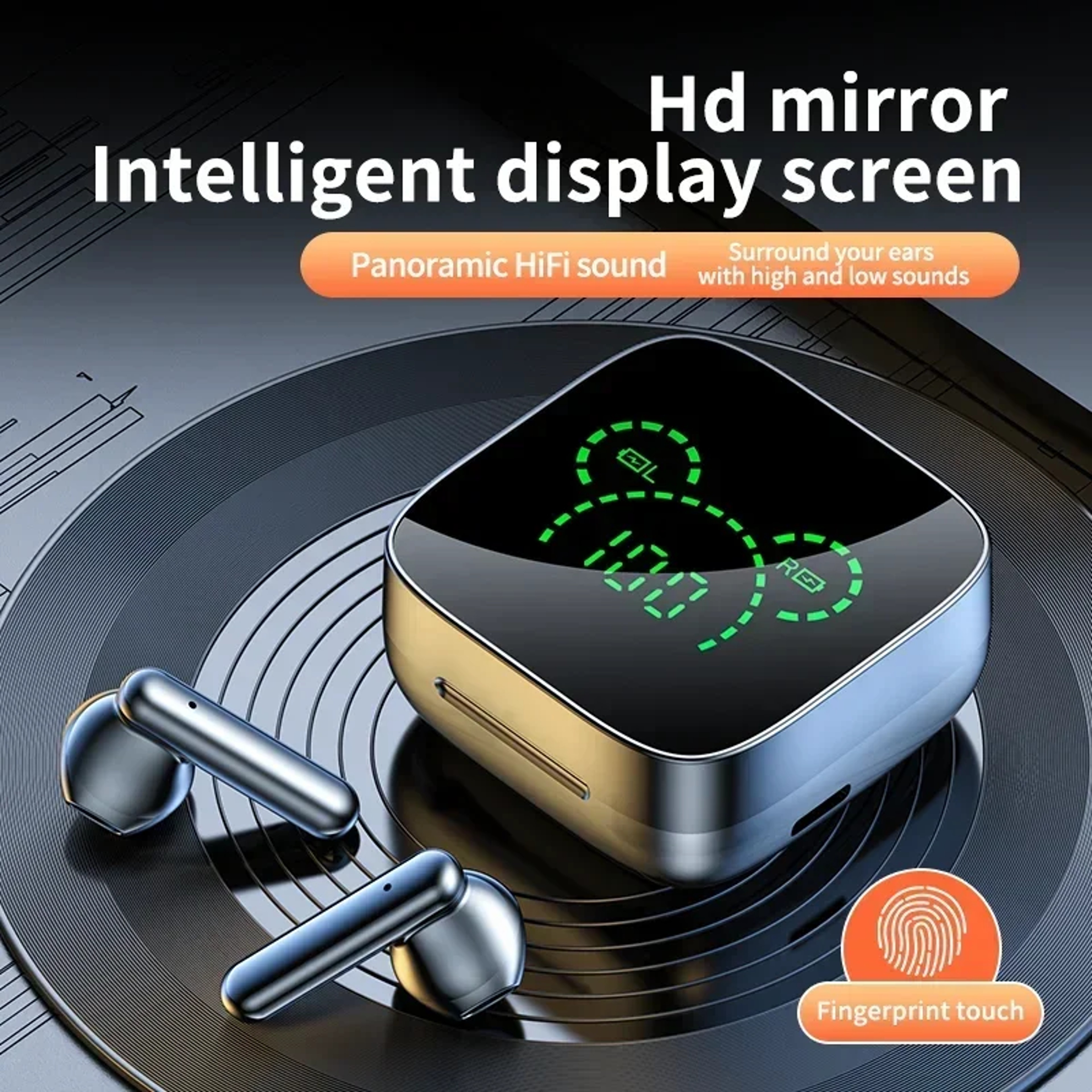 Wireless Bluetooth Earbuds with LED Display and Touch Control – view 3