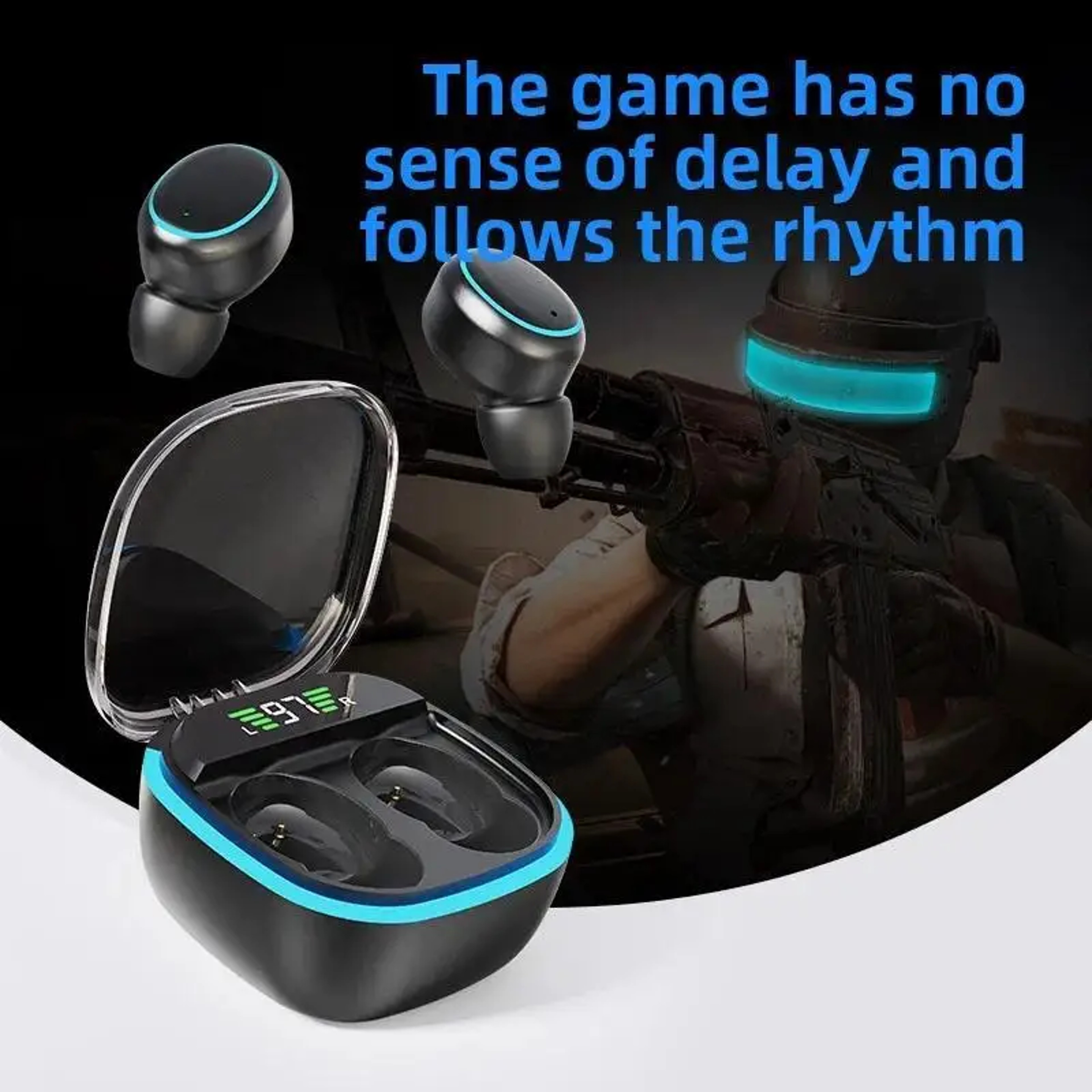LED Display Wireless Earbuds with Stereo Bluetooth Sound – view 2