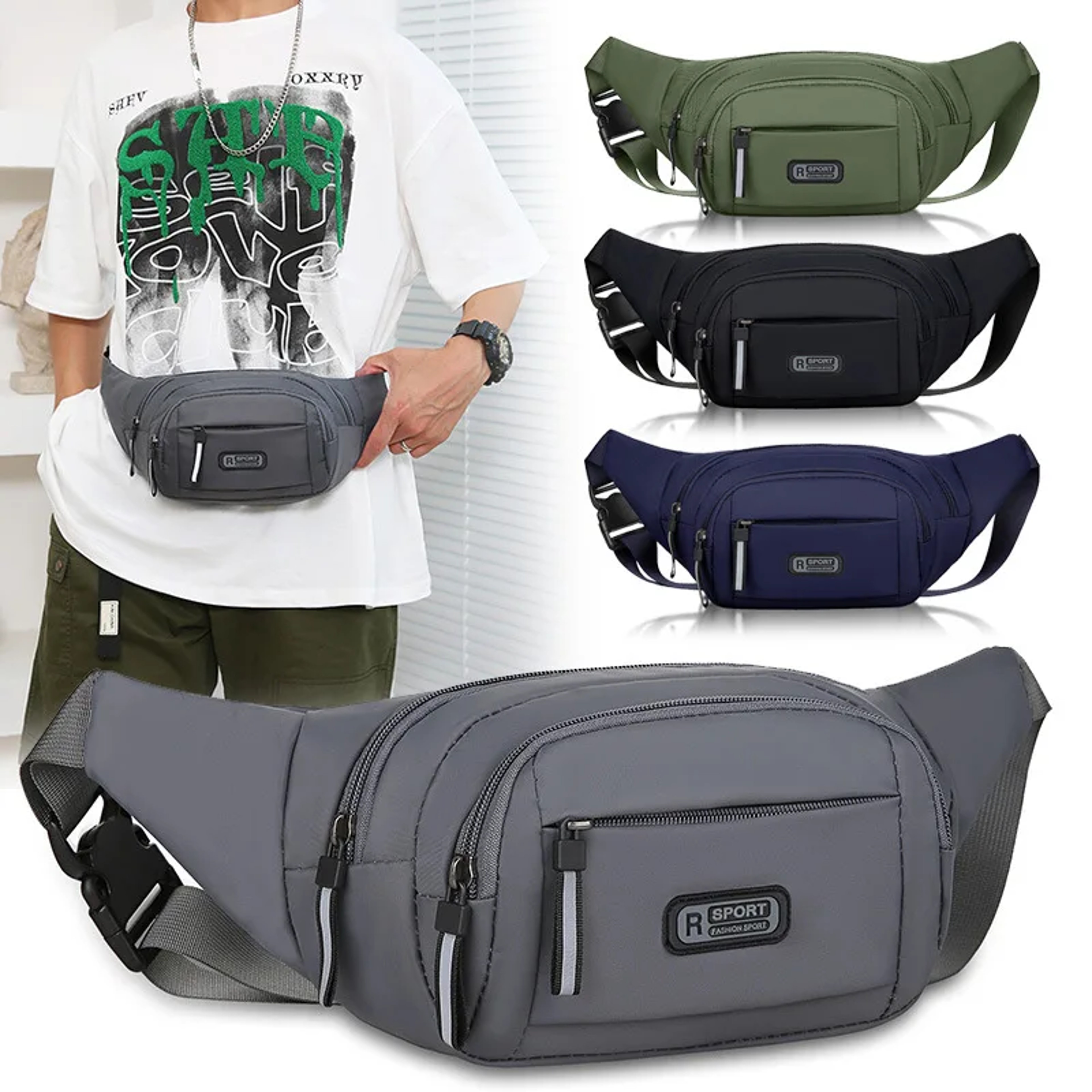 Mens Anti Theft Ultra Thin Invisible Waist Bag Ideal for Sports Running & Outdoor Leisure – view 1