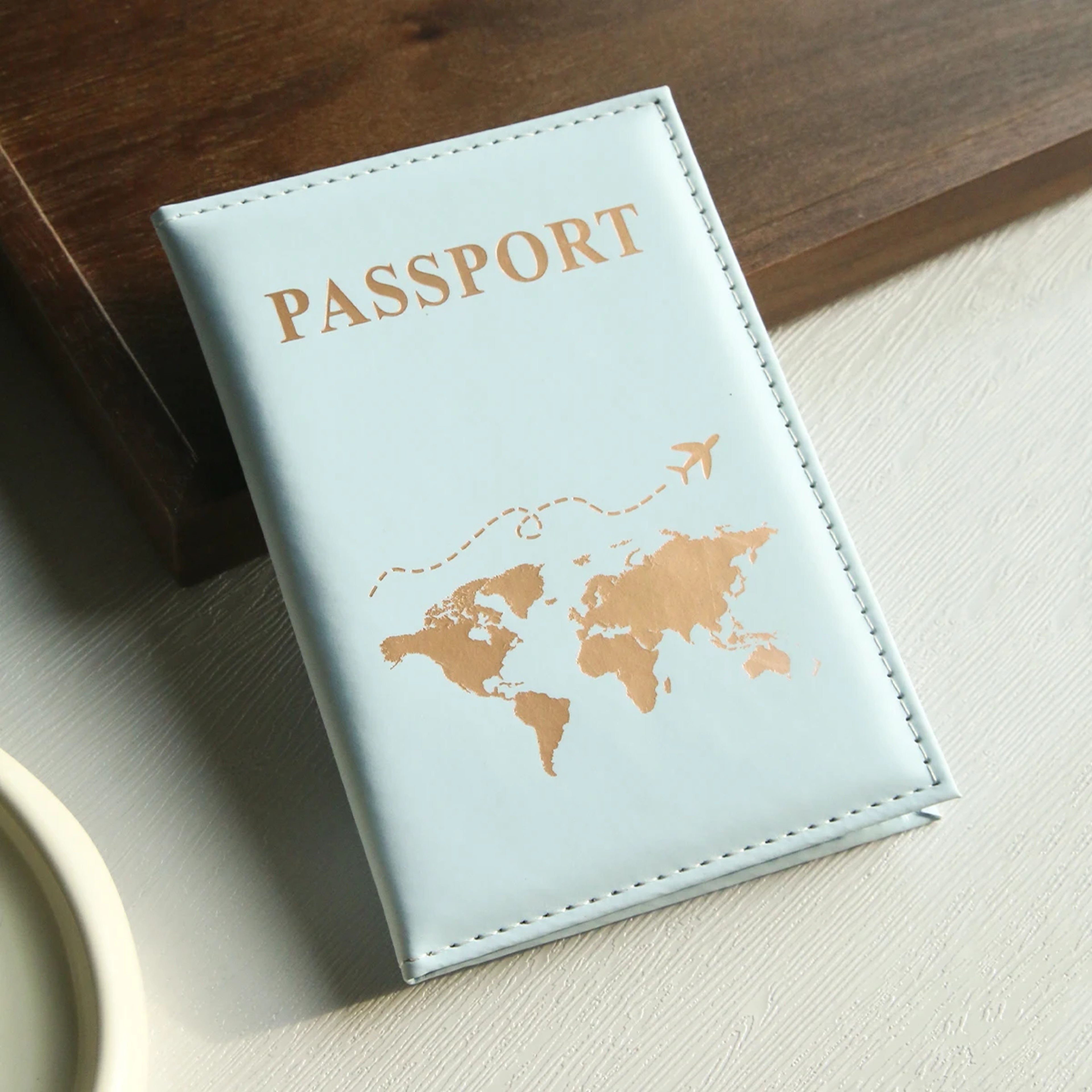 Slim Passport Holder with Cove Map Design Premium PU Leather Travel Essential for All Countries – view 8