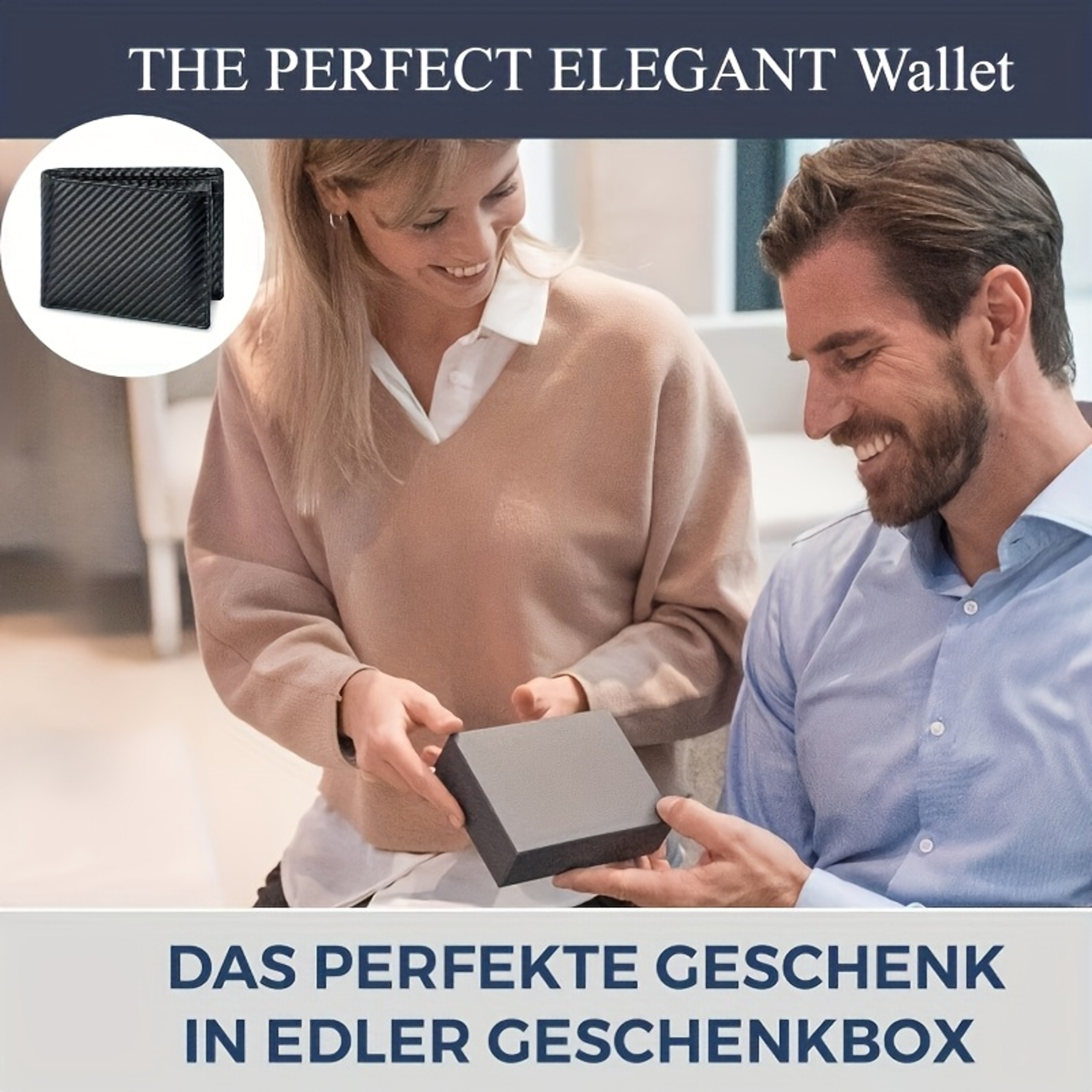 Mens RFID Carbon Fiber Wallet With Coin Pocket Durable  Secure Wallet For Men 0