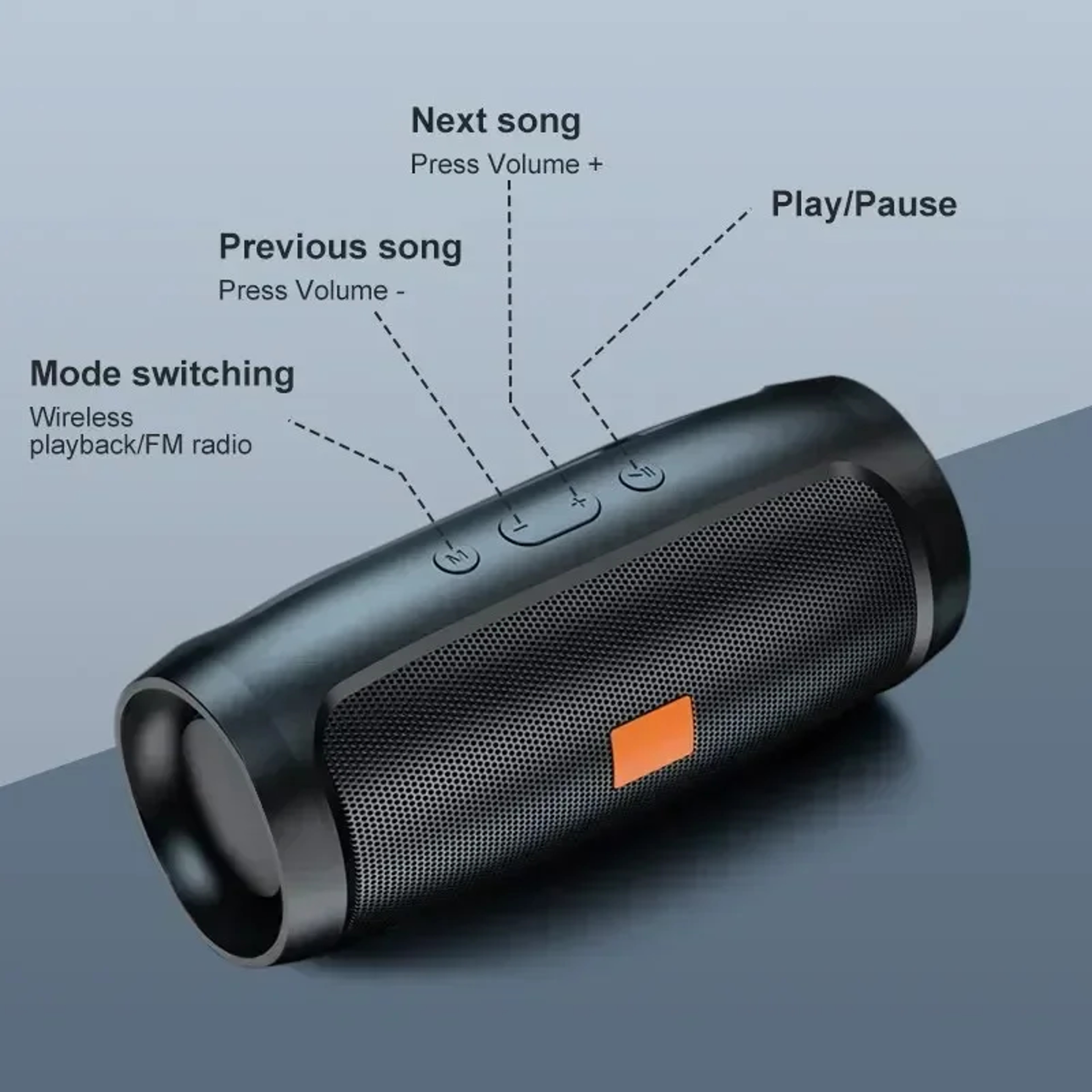 Bluetooth Mini Soundbar Portable Wireless Speaker With Subwoofer Stereo Playback  FM Radio 4