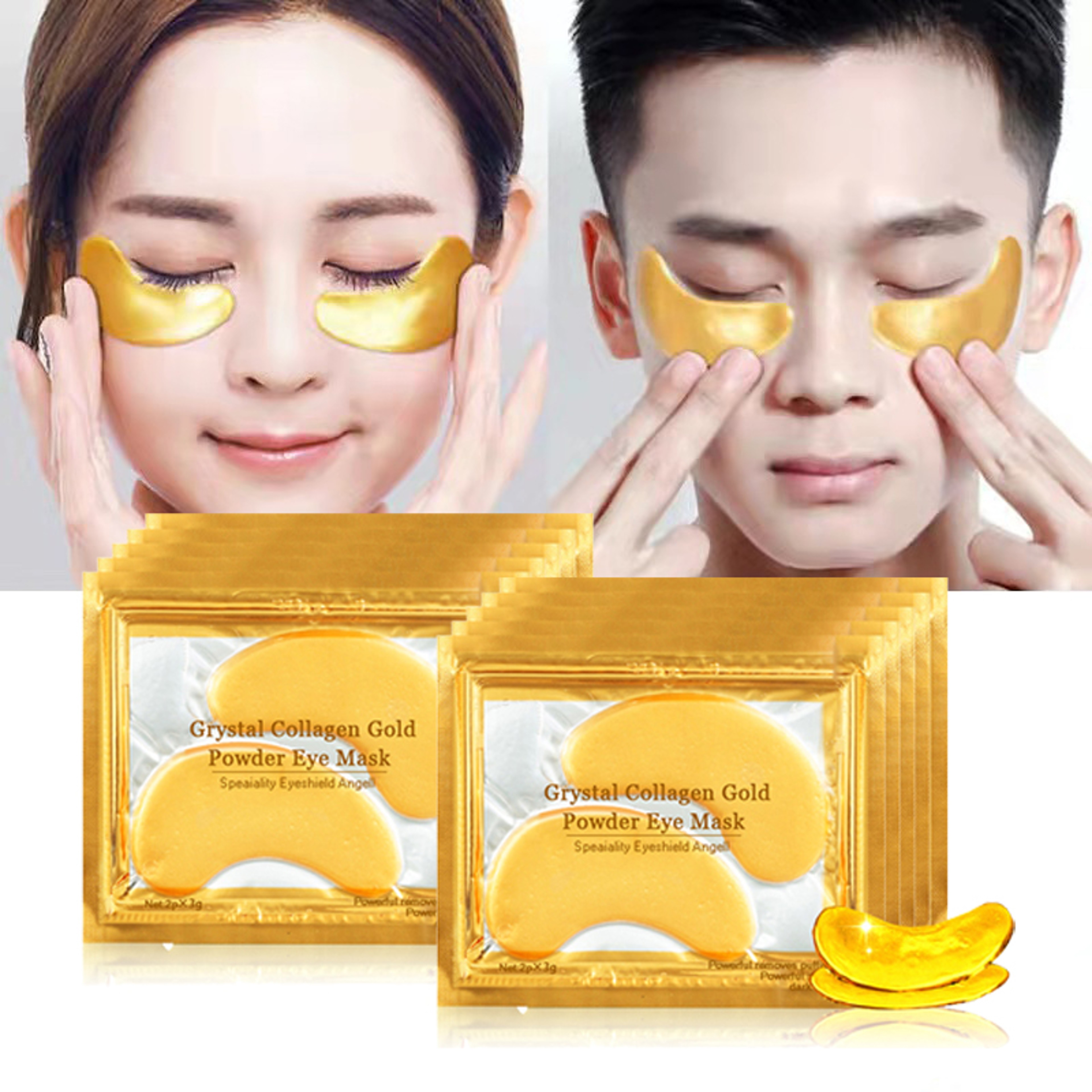 Gold Infused Hydrating Collagen Eye Patches Anti Aging Dark Circle & Puffiness Gold Eye Mask – view 1