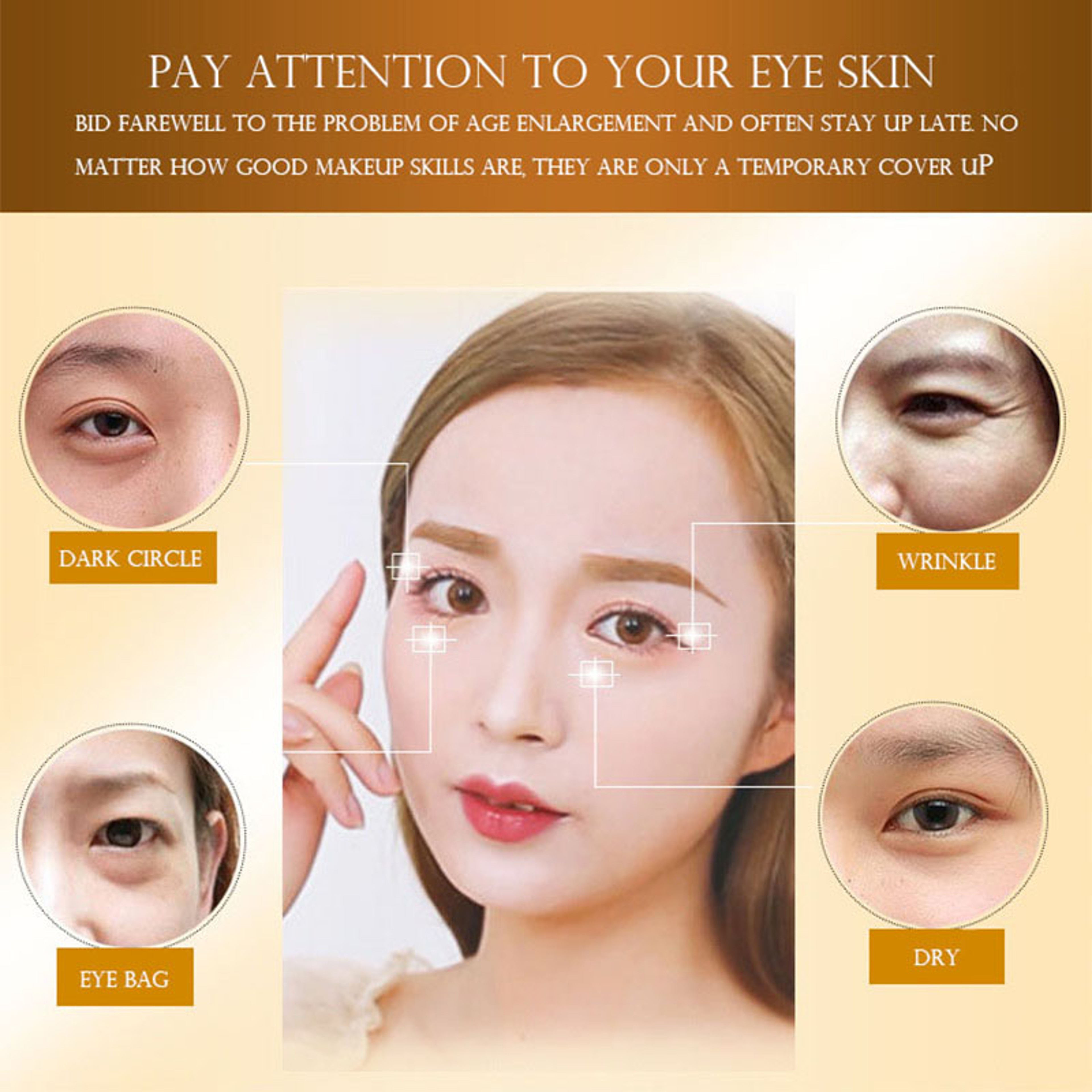Gold Infused Hydrating Collagen Eye Patches Anti Aging Dark Circle & Puffiness Gold Eye Mask – view 2