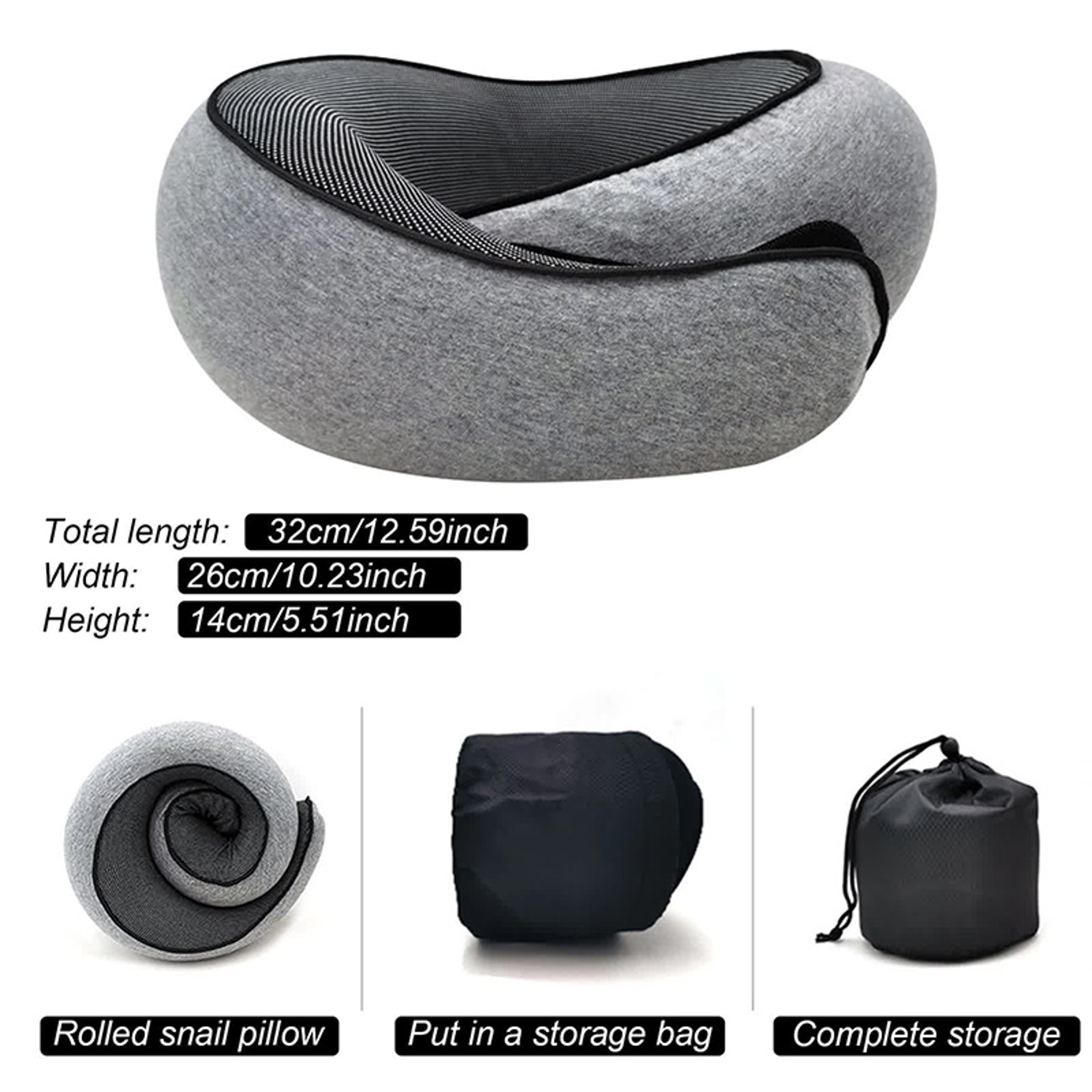 Ultimate Comfort Memory Foam Travel Neck Support Pillow Portable U Shaped Adjustable Sleep Pillow – view 3